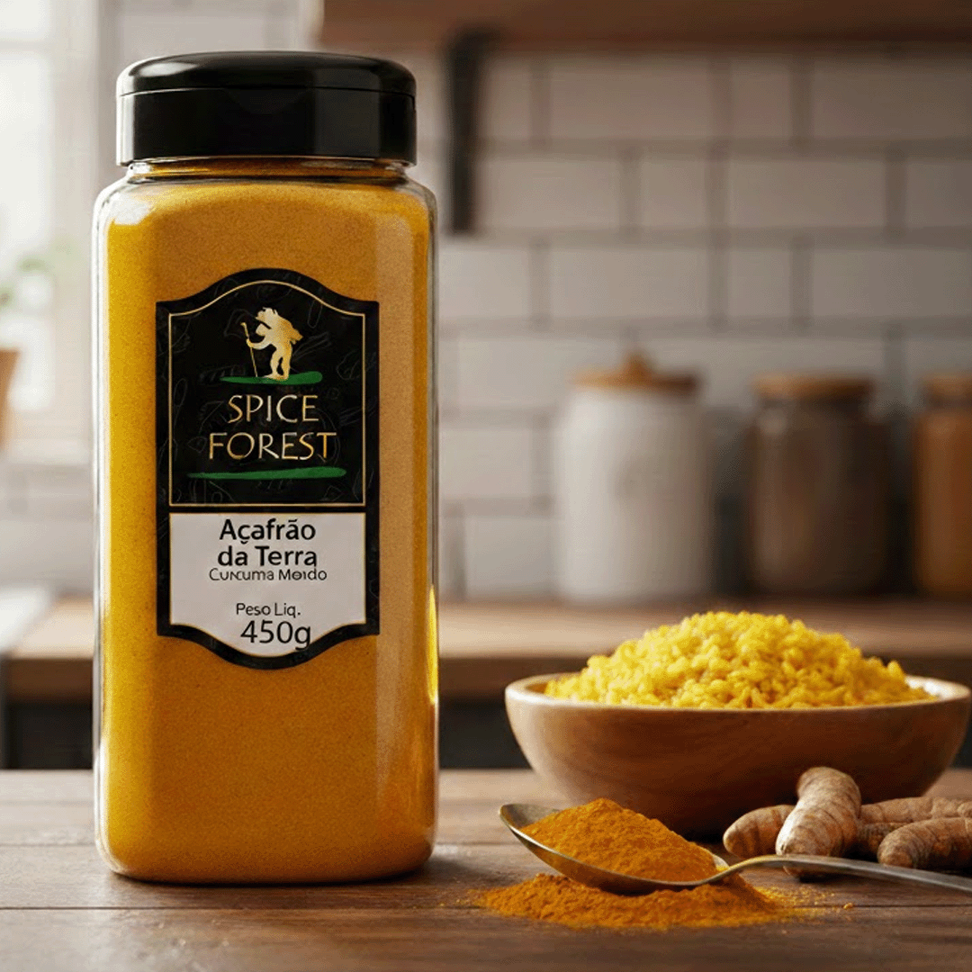 Açafrão da Terra 450g - Cúrcuma moída em Pó - Linha Food Services em Pote Gourmet
