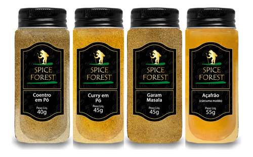 Kit Temperos Pimentas: Jalapeno, Calabresa, Chilli E Curry