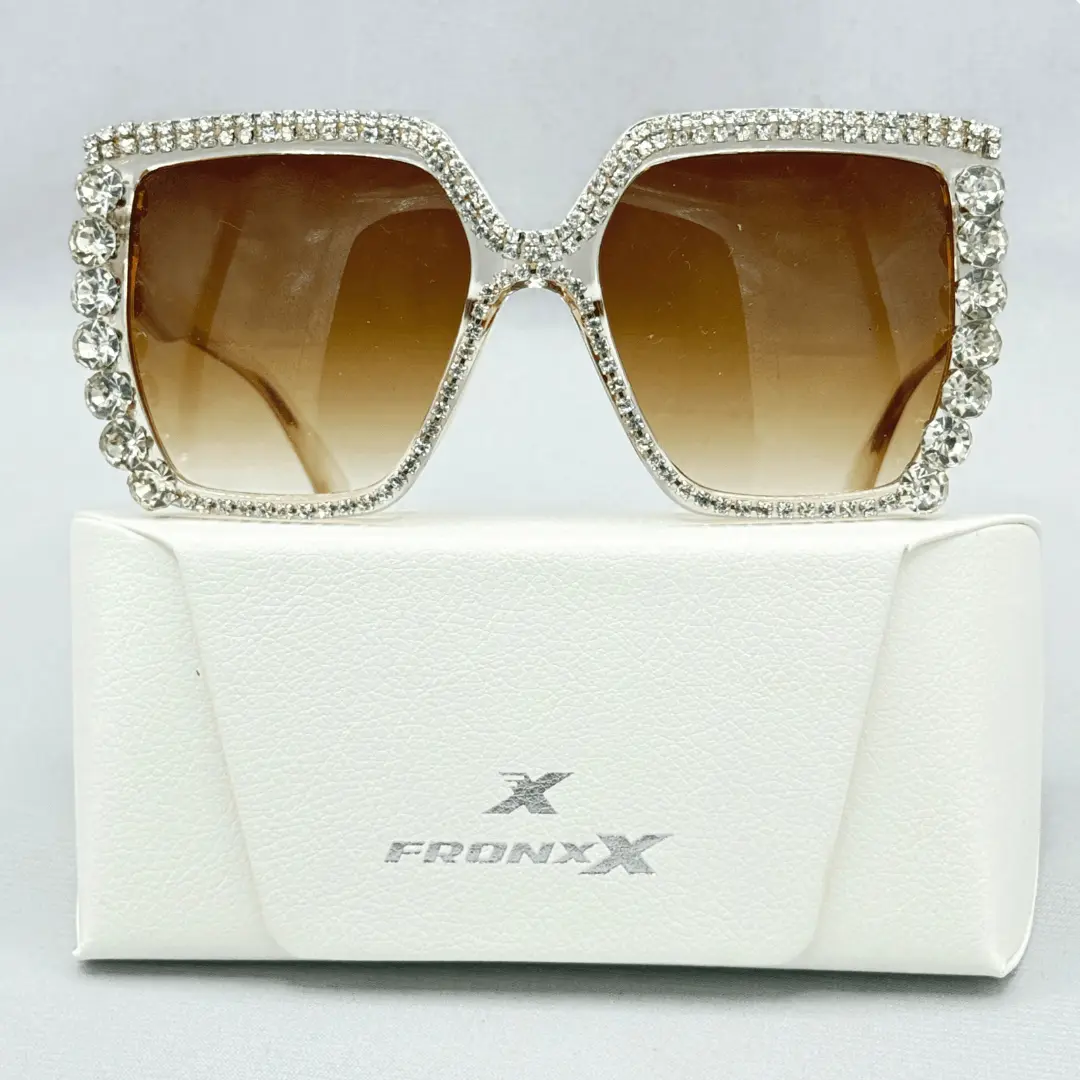 Fronxx Swarovski Crystal Gradient Brown Sunglasses - Model: B-3