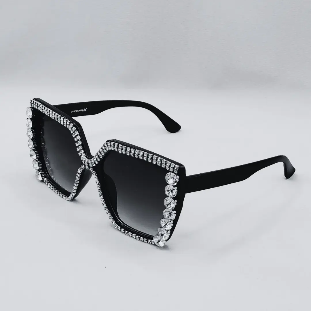 Fronxx Swarovski Crystal Matte Black Sunglasses - Model: B-4