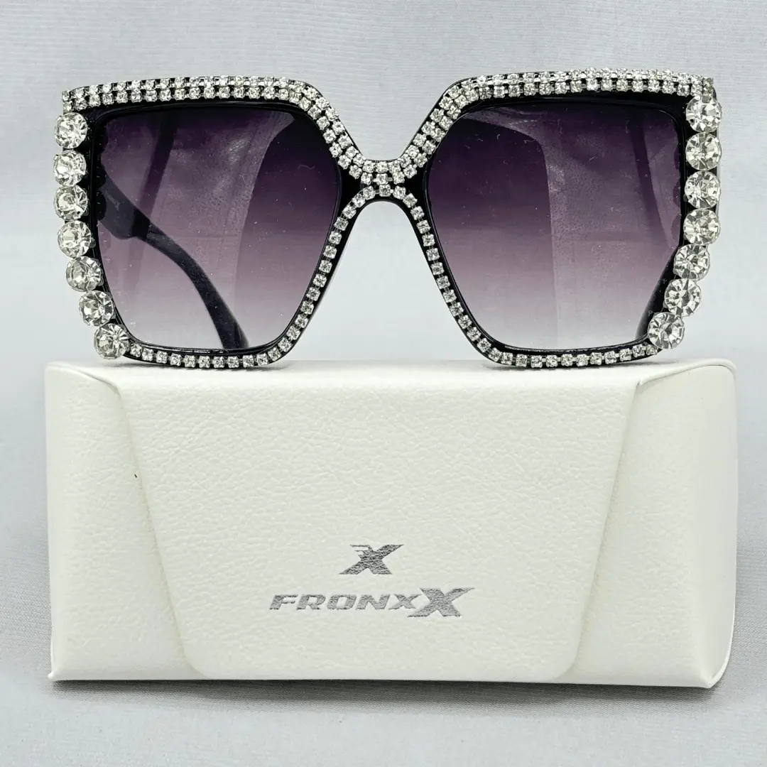 Fronxx Swarovski Crystal Matte Black Sunglasses - Model: B-4