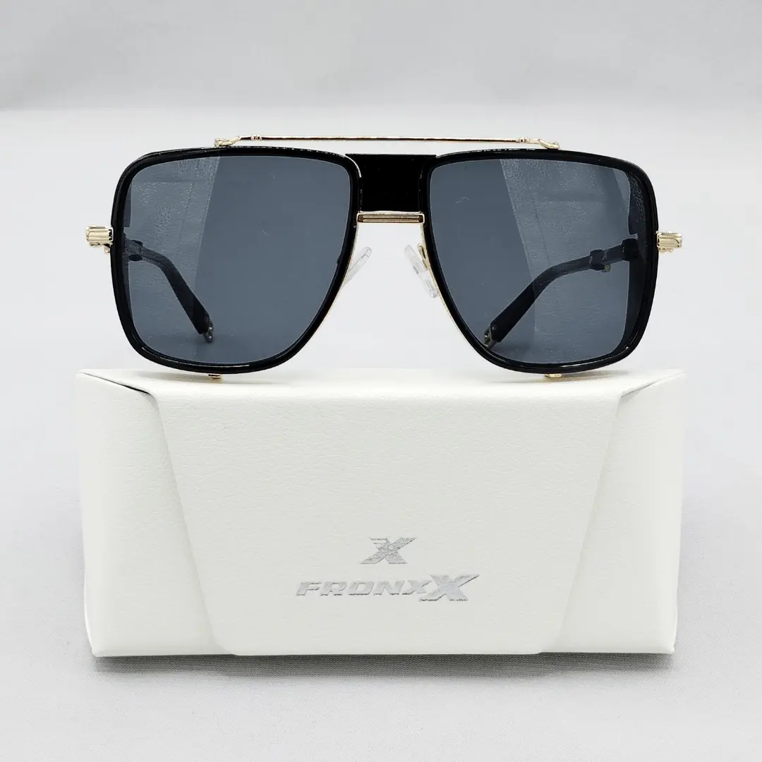 Fronxx Oversized Matte Black Sunglasses - Model: E-2