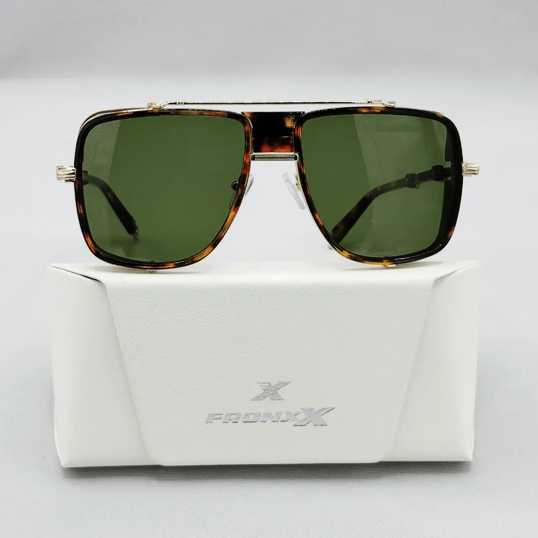 Fronxx Oversized Cheetah Green Sunglasses - Model: E-5