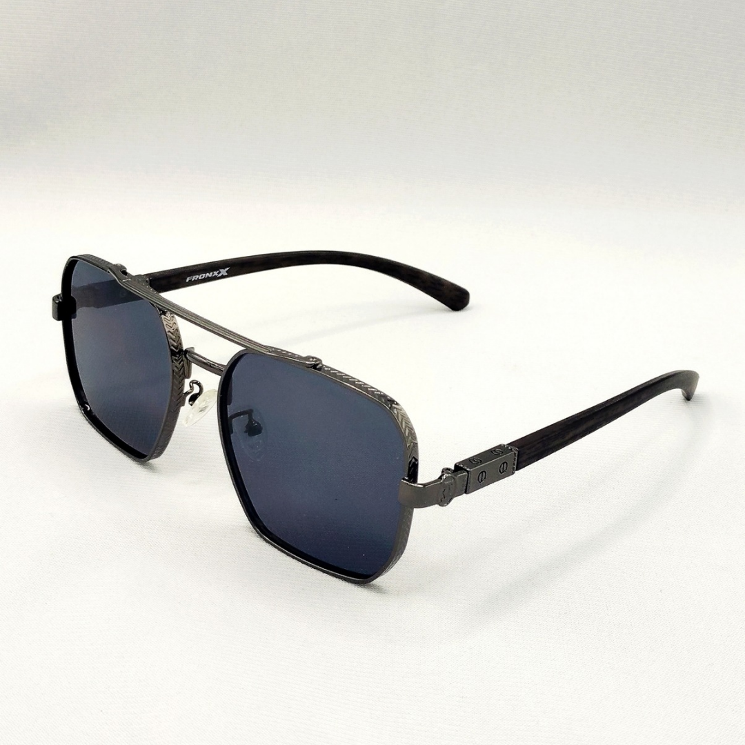 Fronxx Oval Black Metal Sunglasses - Model: G-1