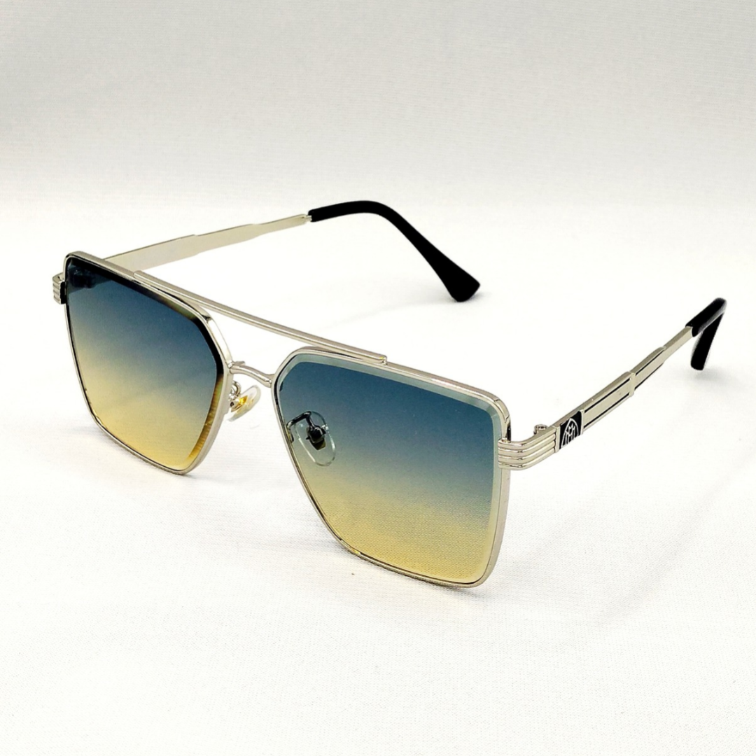 Fronxx Sqaured Ocean Blue Metal Sunglasses - Model: G-4