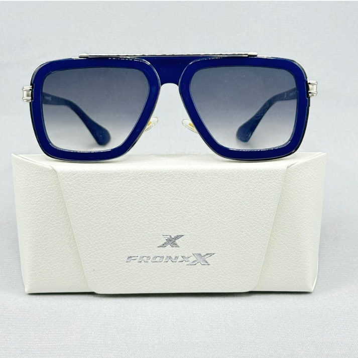 Fronxx Oval Bluish Metal Sunglasses - Model: G-2
