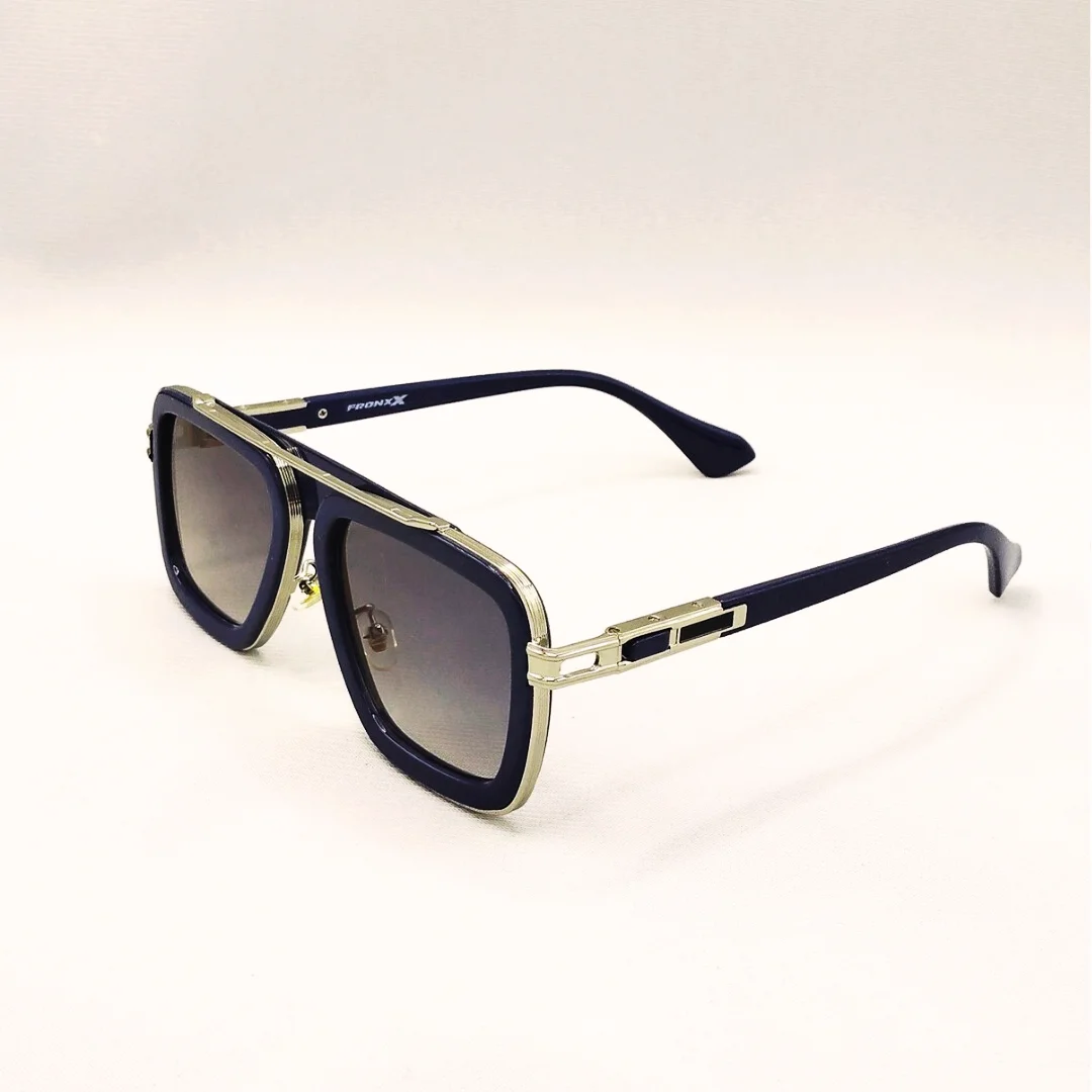 Fronxx Oval Bluish Metal Sunglasses  - Model: G-2