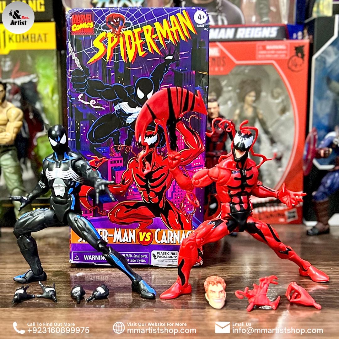 [Pre-Owned] Spider-Man Marvel Legends Spider-Man (Black Suit) & Carnage Exclusive Action Figure Two-Pack