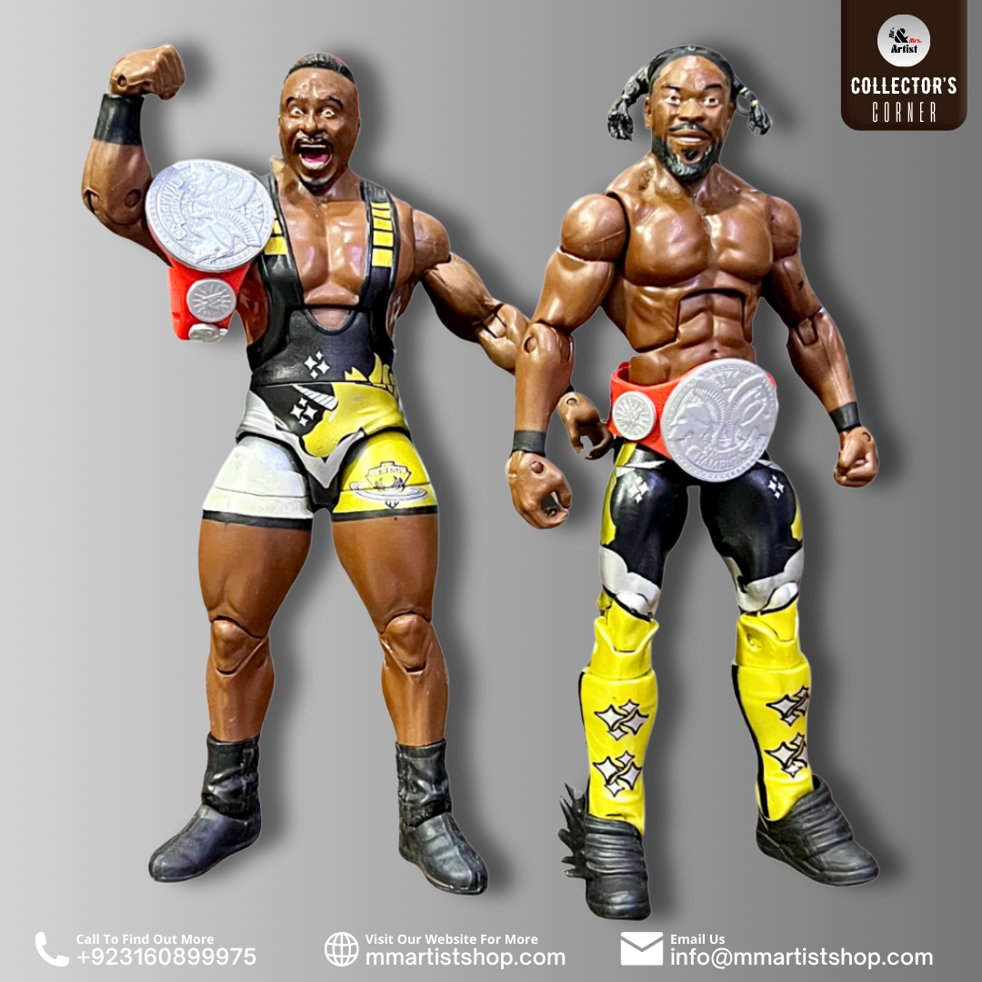 [Pre-Owned] WWE Elites Big E & Kofi Kingston Action Figures With Tag Team Titles
