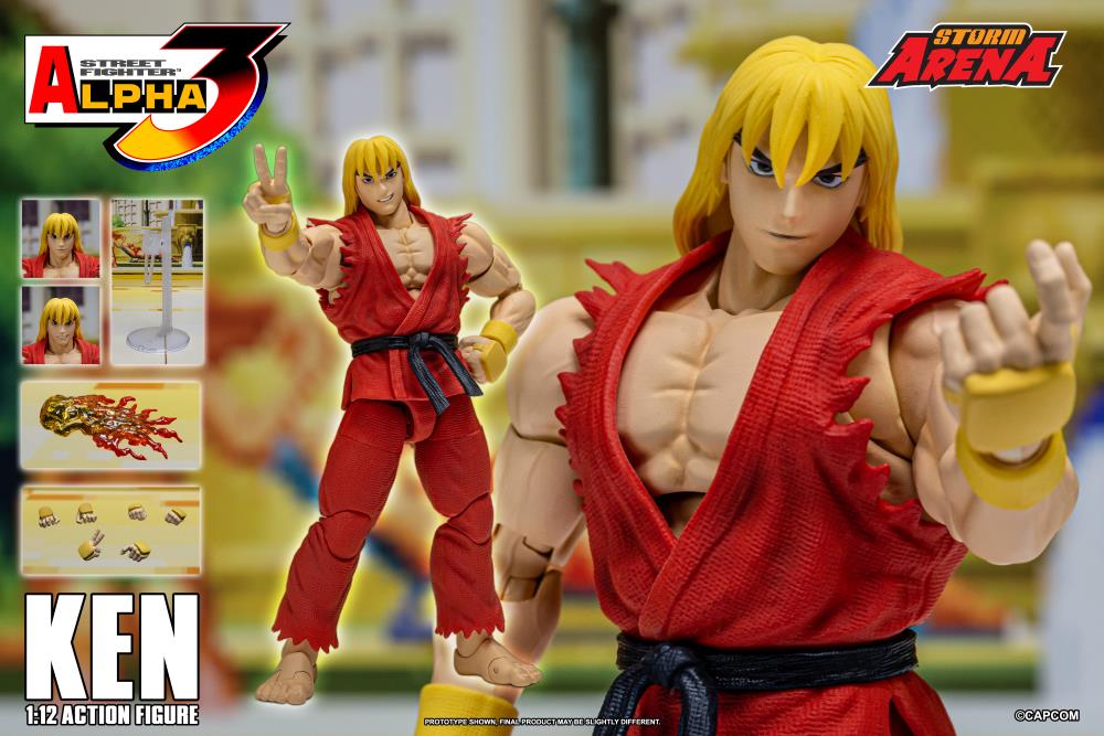 [In Stock] Street Fighter Alpha 3 Storm Arena Ken 1/12 Scale Action Figure