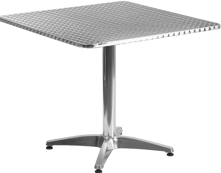 Mellie 31.5'' Square Aluminum Indoor-Outdoor Table with Base