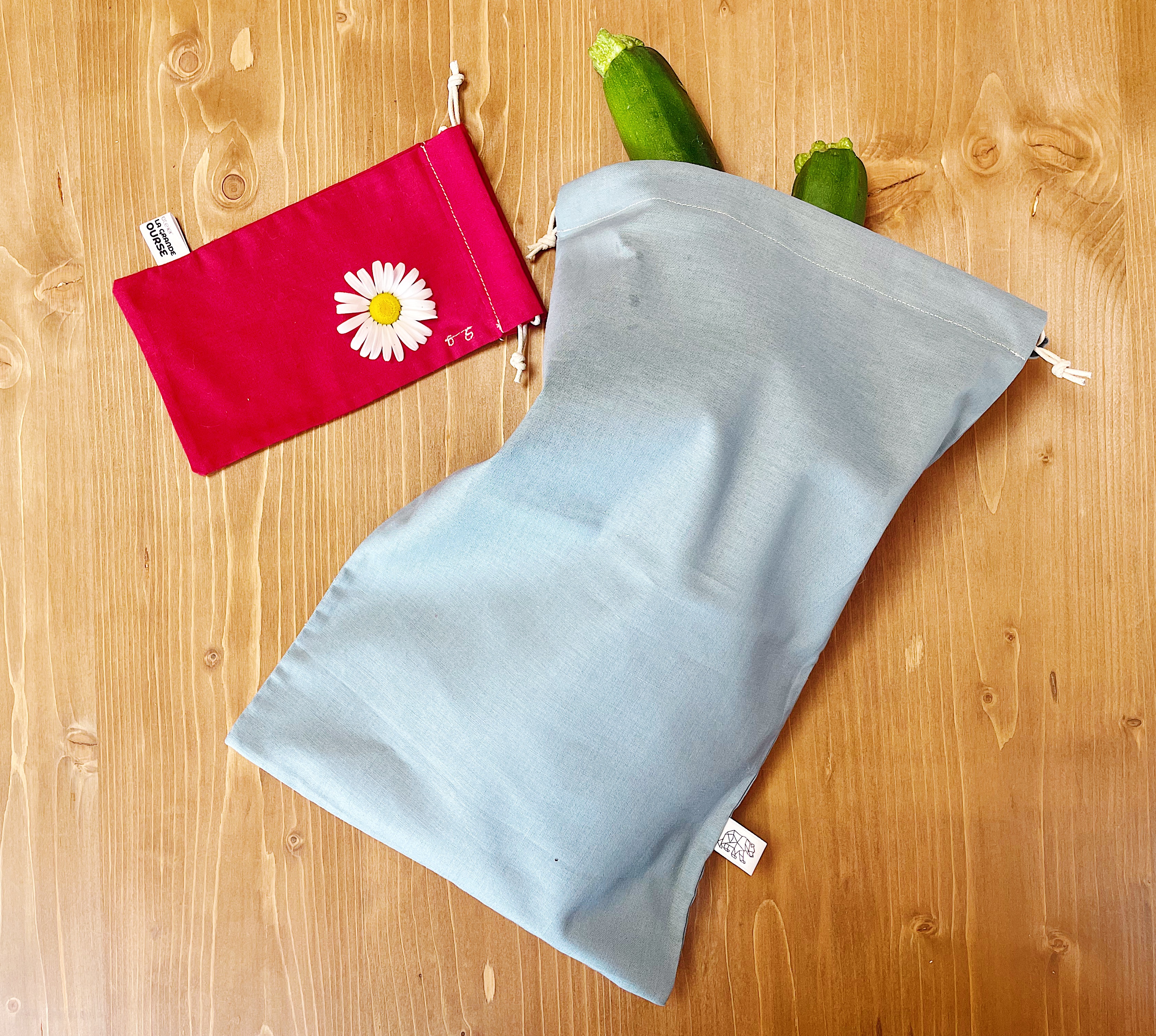 Lot de 3, 5 ou 7 sac à vracs de différentes tailles / sacs à légumes / sac de rangement