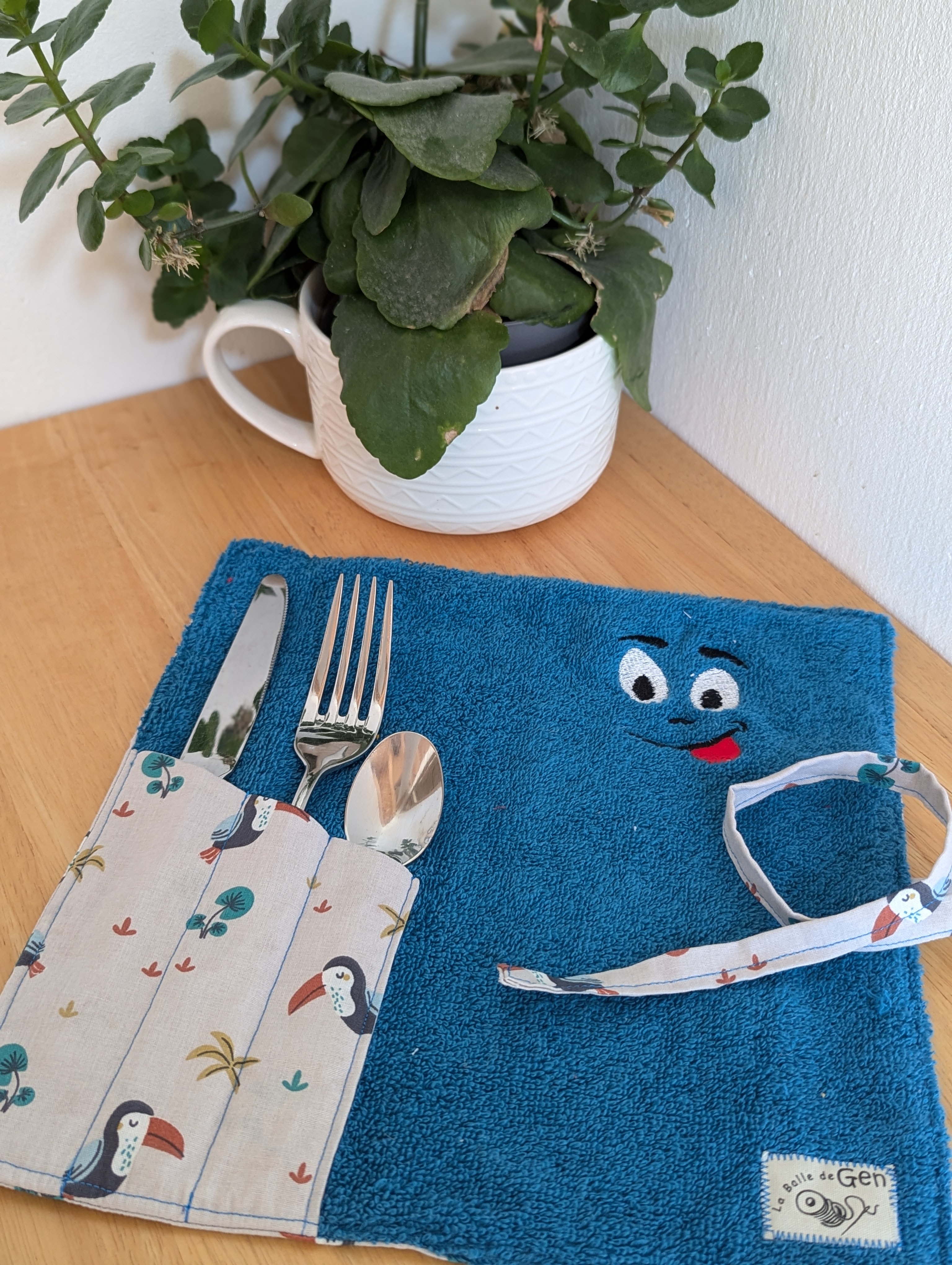 Porte couverts/serviette "Miam"