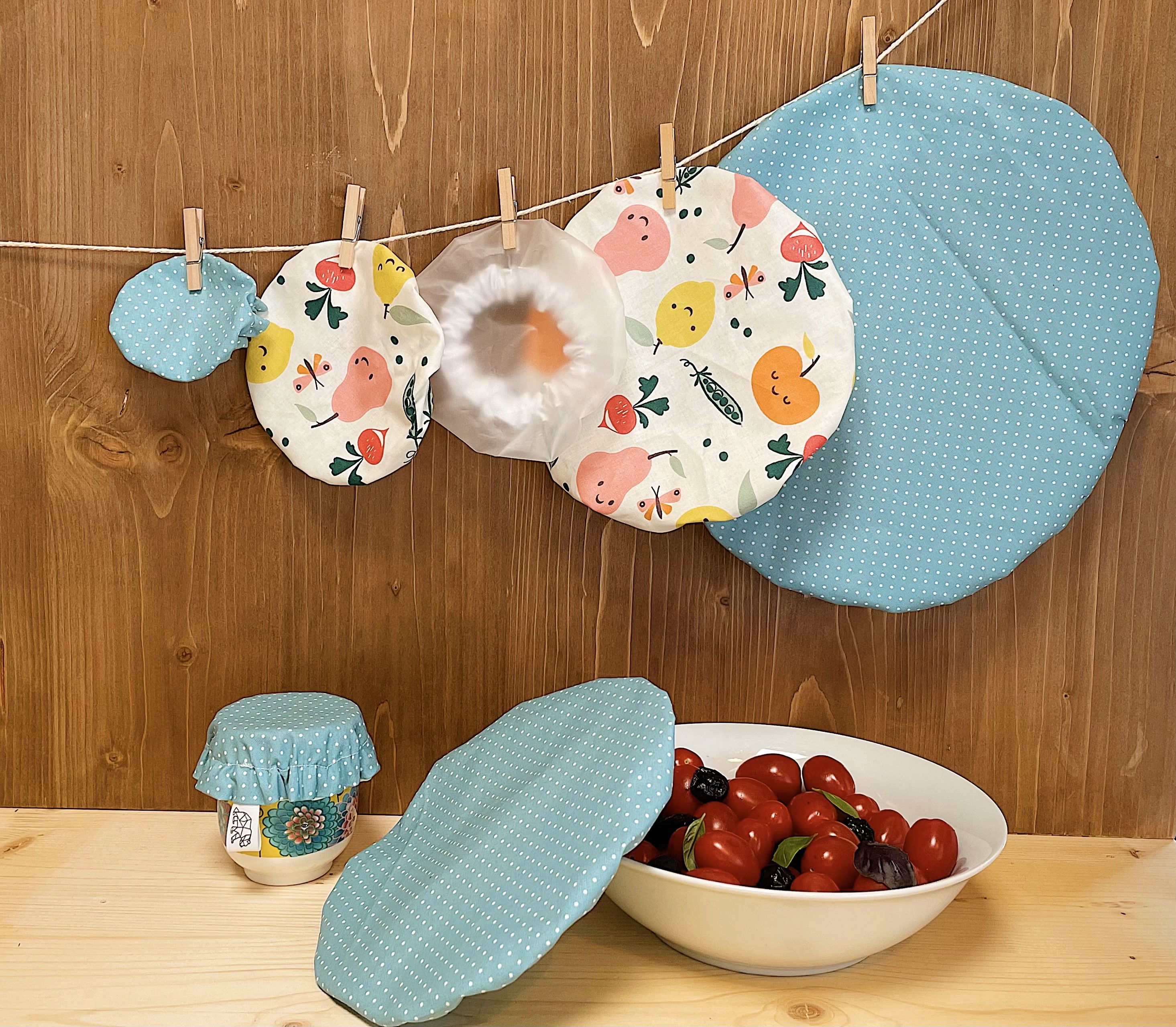 Lots de 7 charlottes couvre plats alimentaires