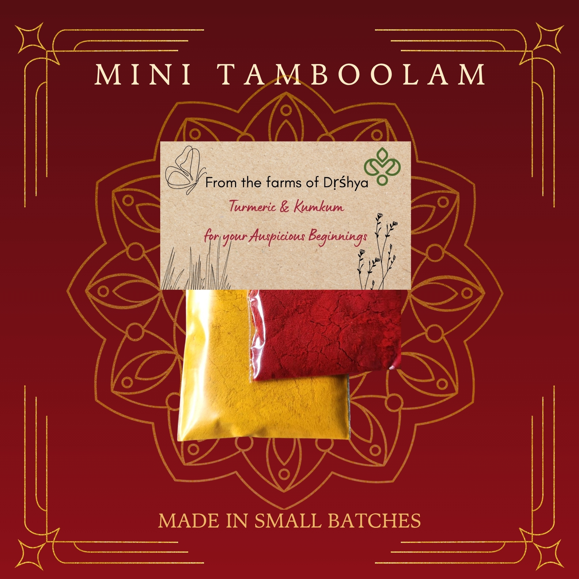 Mini Tamboolam Pack - Turmeric and Kumkum (Set of 25)