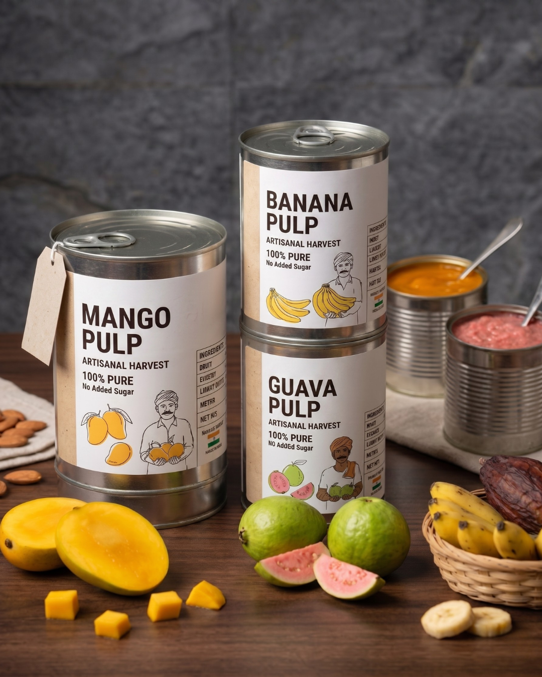 Premium Tropical Fruit Pulps: Mango | Guava | Banana