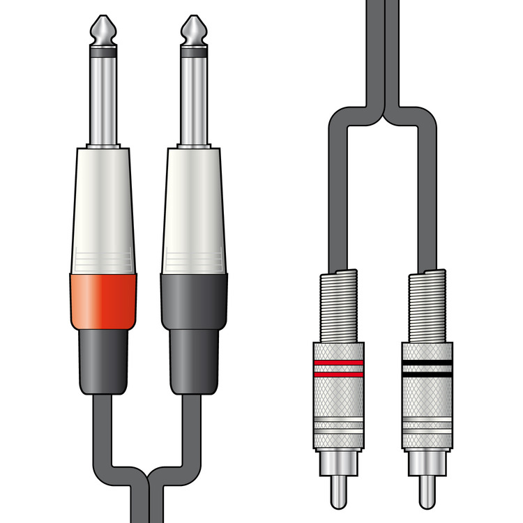 Dual RCA to Dual 6.35mm Jack