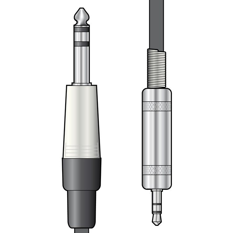 6.35mm TRS Jack to 3.5mm TRS Jack Lead