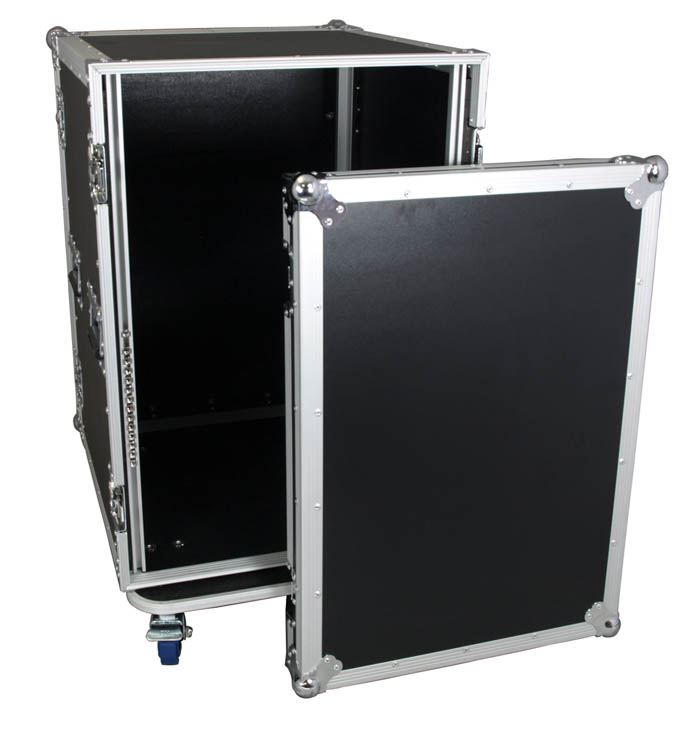 16U Rack Flightcase on Casters (520mm Deep)