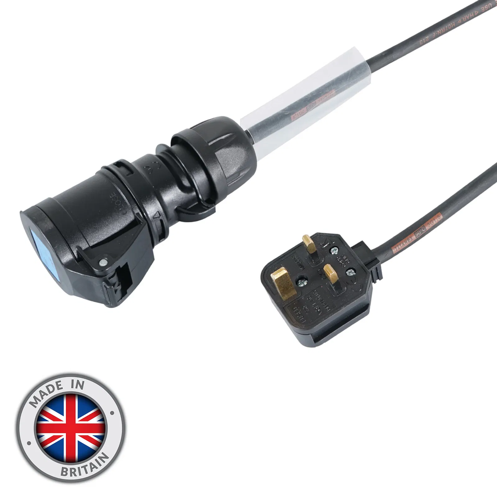 1m 1.5mm 13A UK Plug - 16A Female Cable