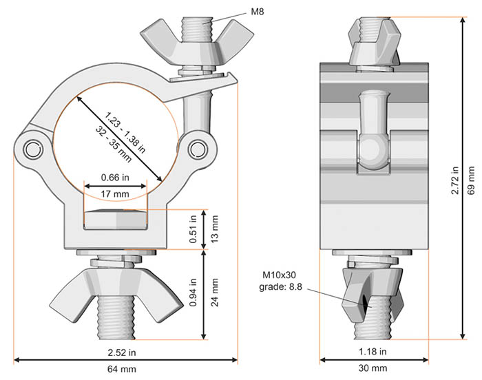 32-35mm Half Coupler (75Kg)