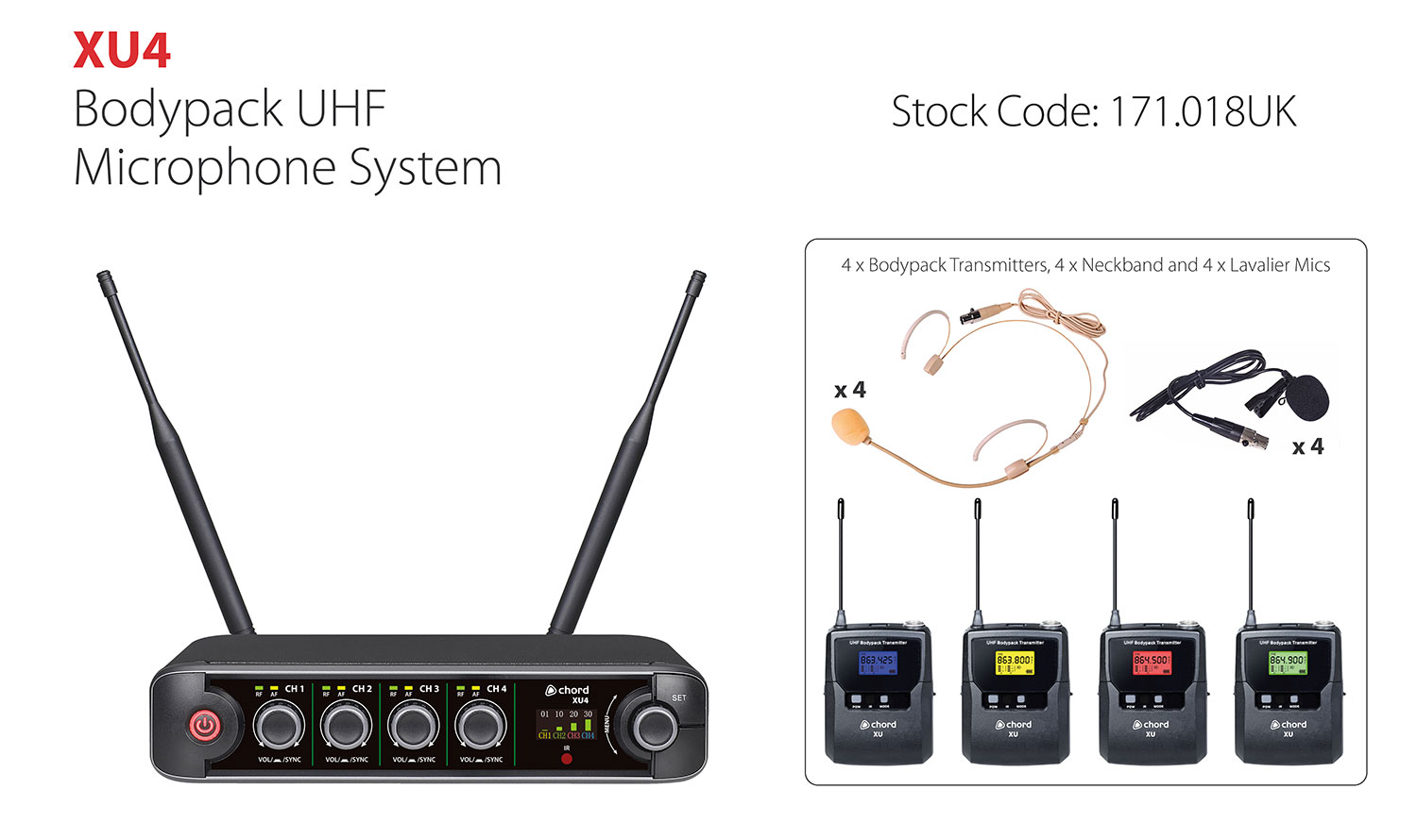 Chord XU4 Lavalier/Headset Wireless Microphone System
