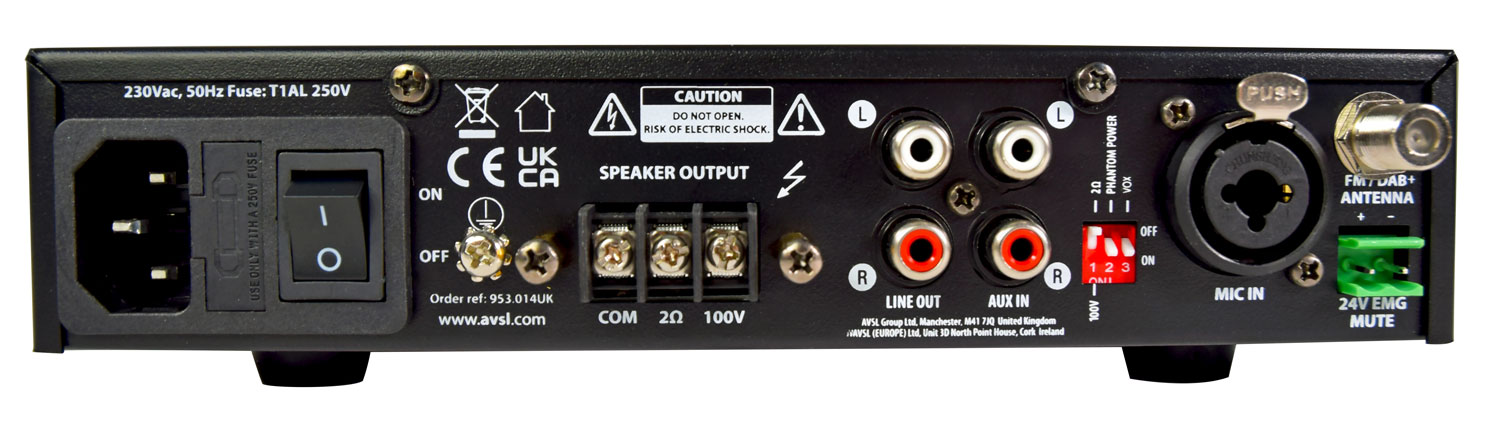 UX Series Compact 100V Mixer-Amplifiers