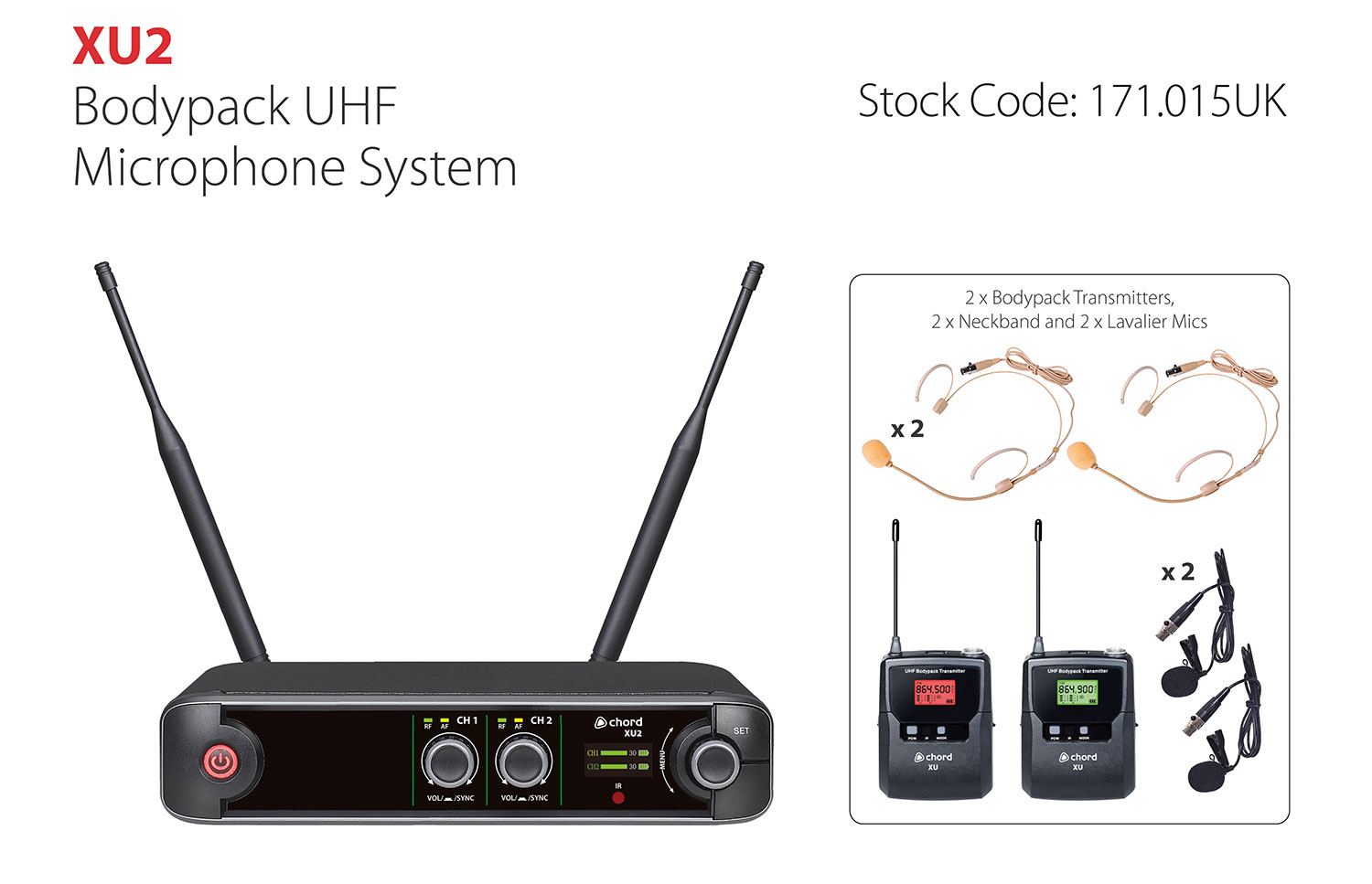 Chord XU2 Lavalier/Headset Wireless Microphone System