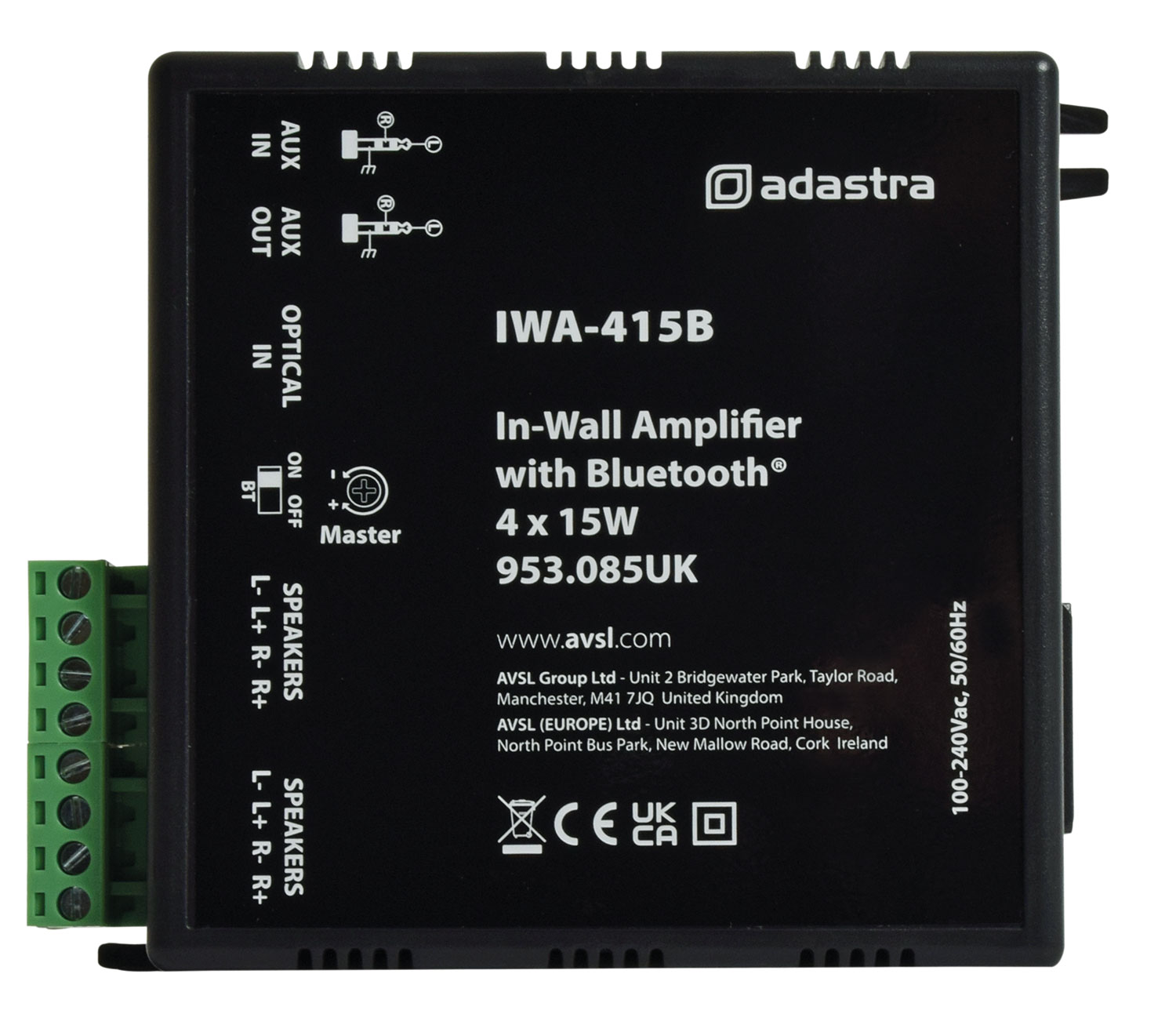 Adastra IWA-415B In Wall Amplifier With Bluetooth