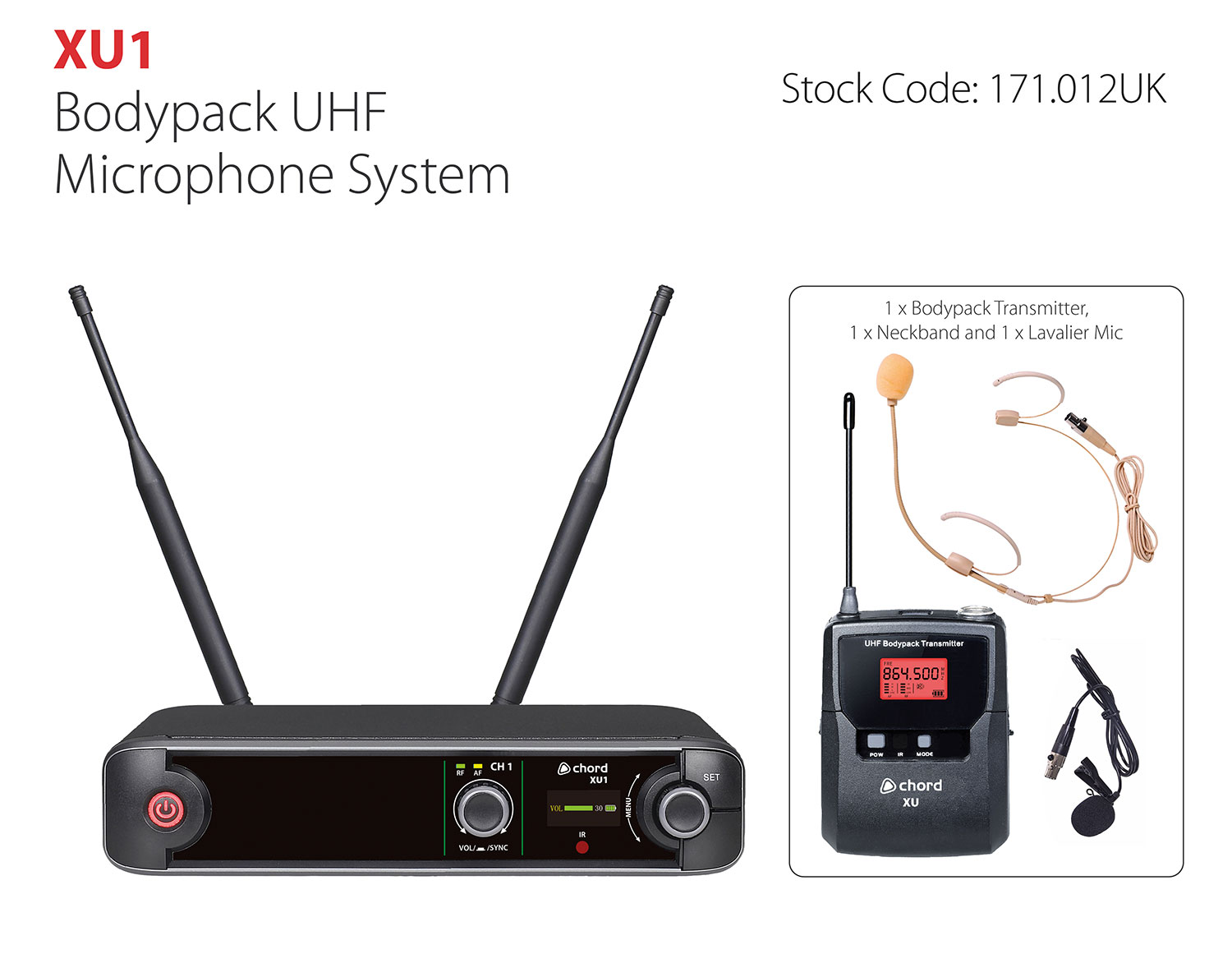 Chord XU1 Lavalier/Headset Wireless Microphone System
