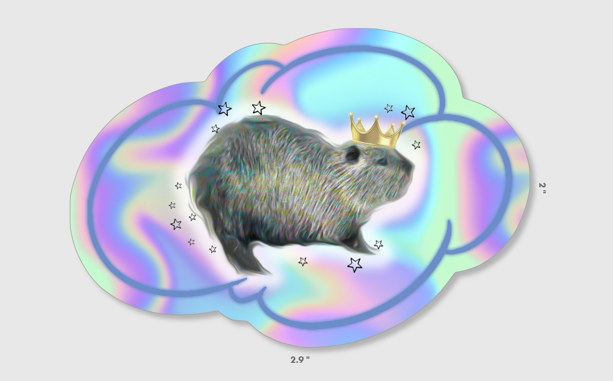 Sticker de la reine ragondin