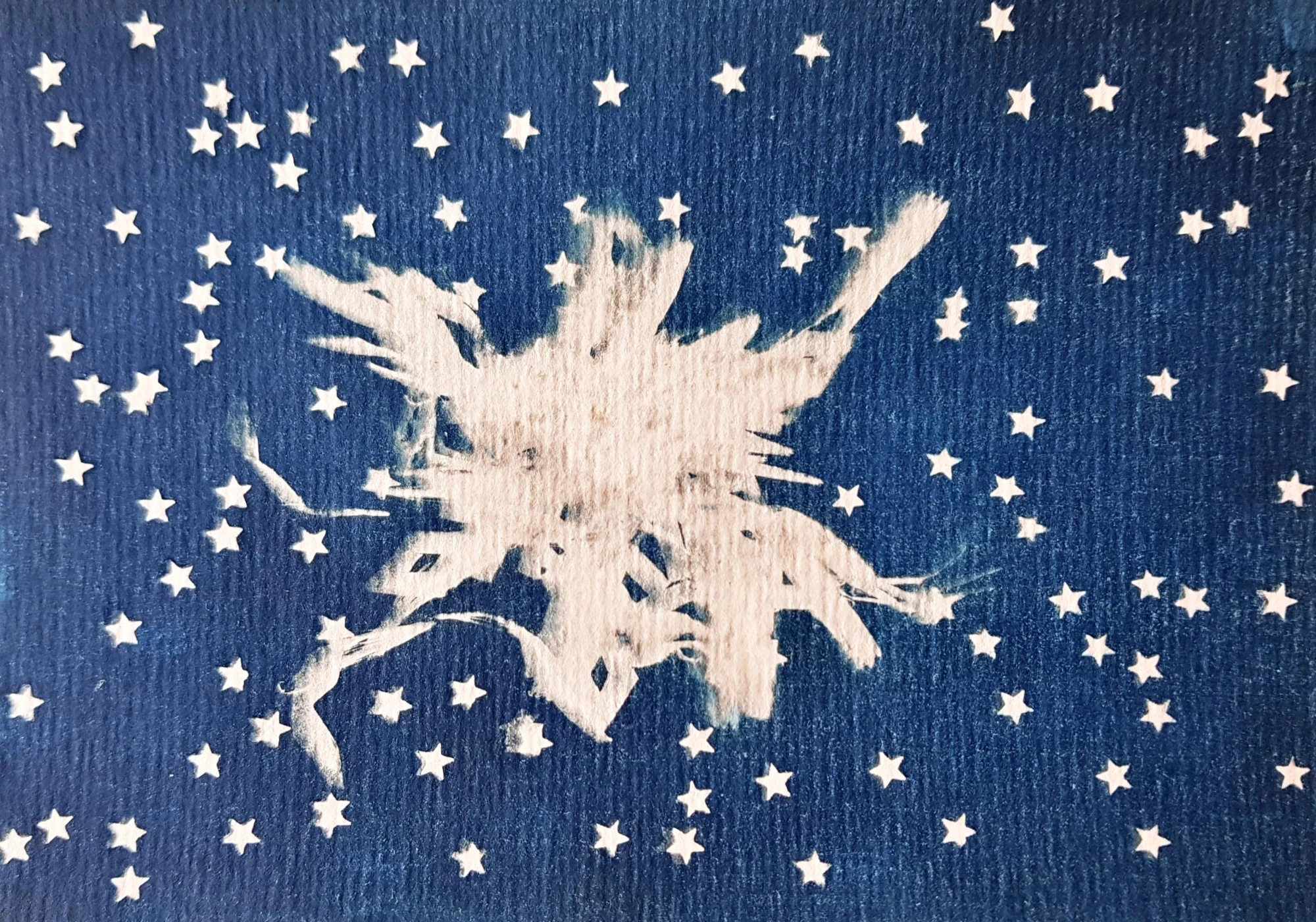 Petit cadre cyanotype - NUIT ETOILEE
