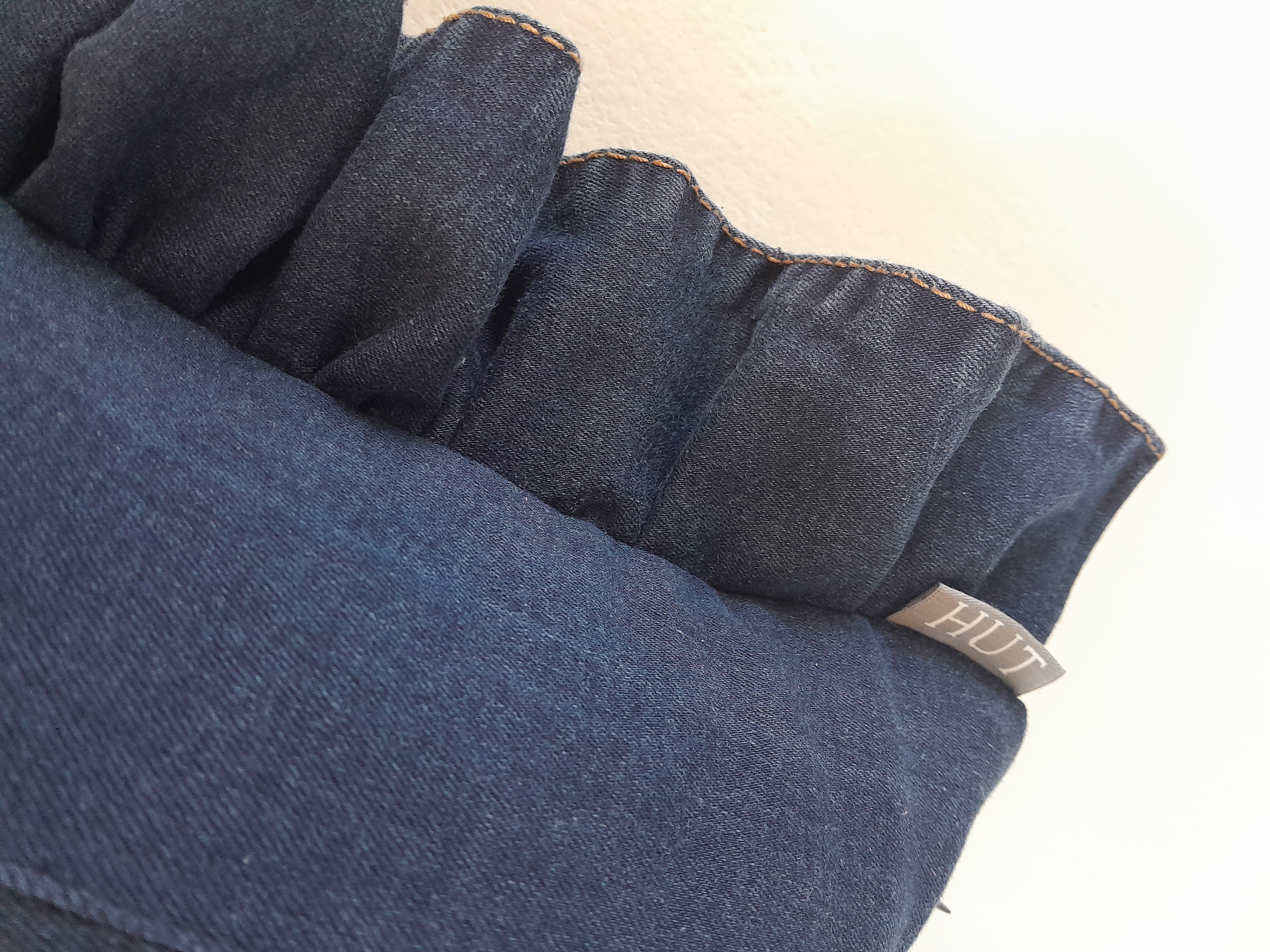 FRILLED DENIM CUSHION COVER