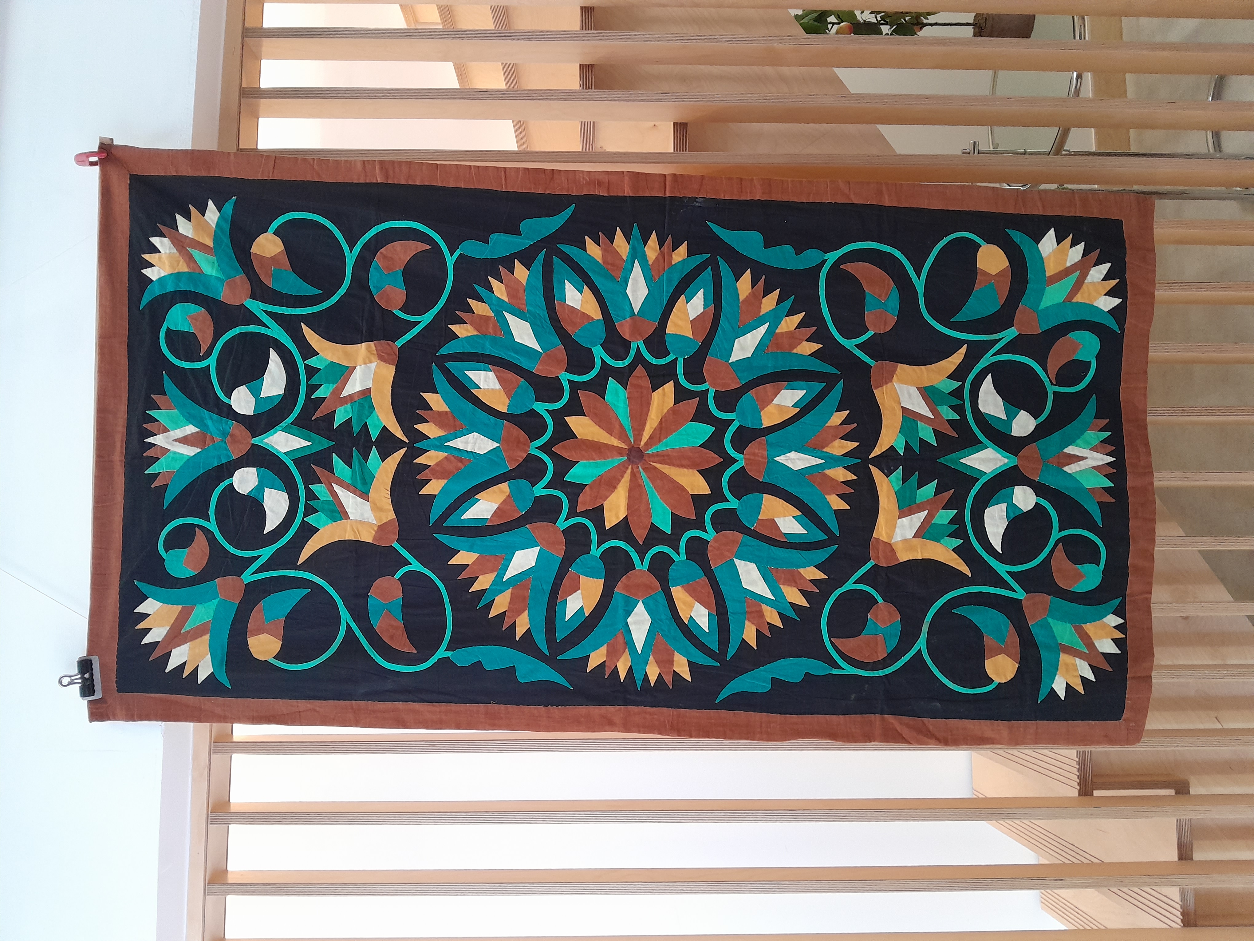 LARGE APPLIQUE WALL HANGING 60s 70s