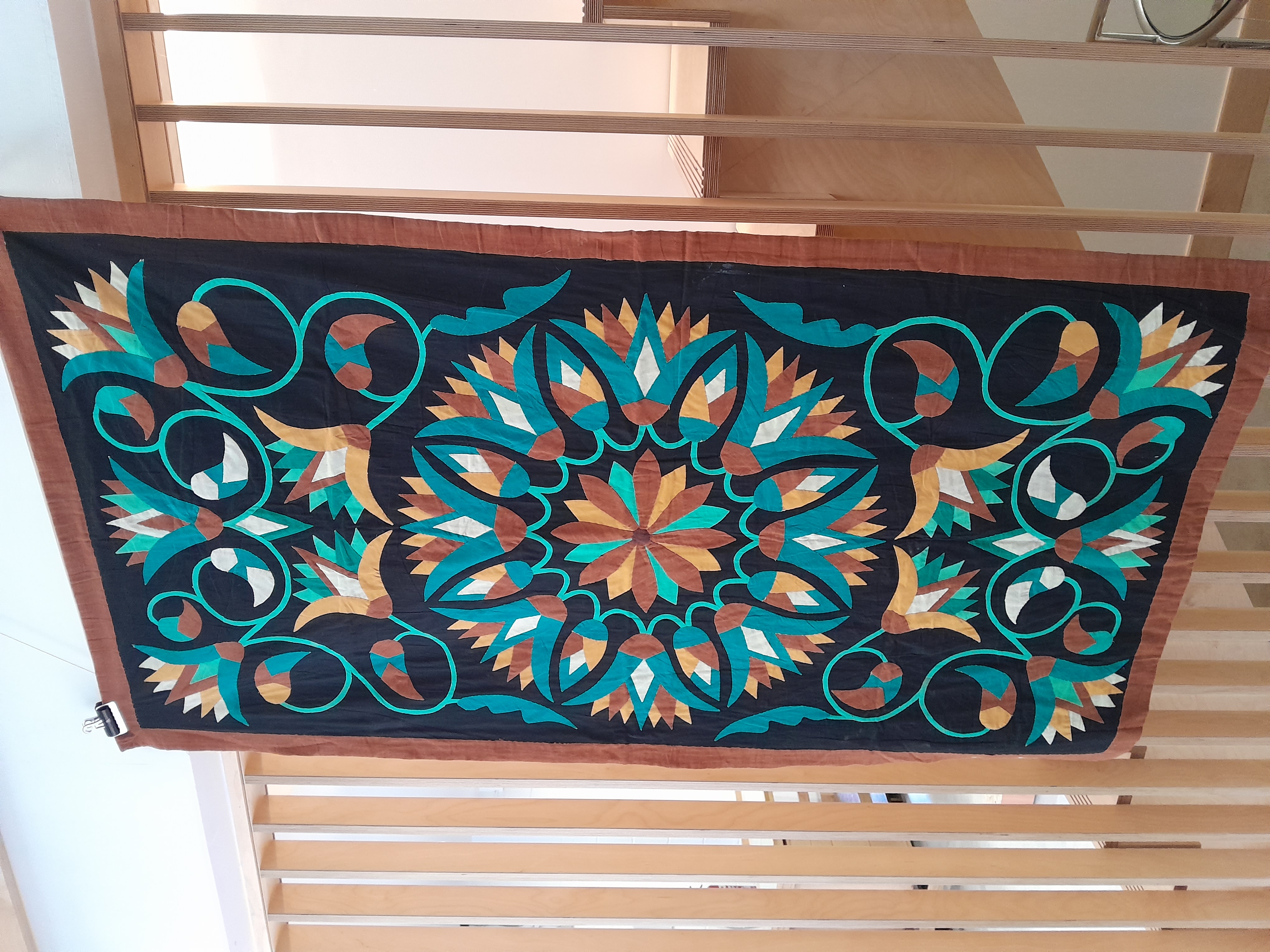 LARGE APPLIQUE WALL HANGING 60s 70s