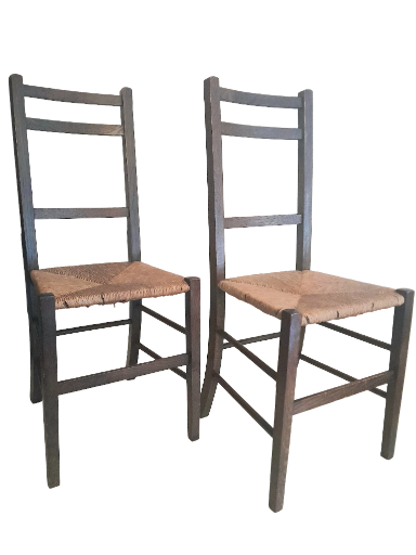 PAIR LADDER BACK CHAIRS