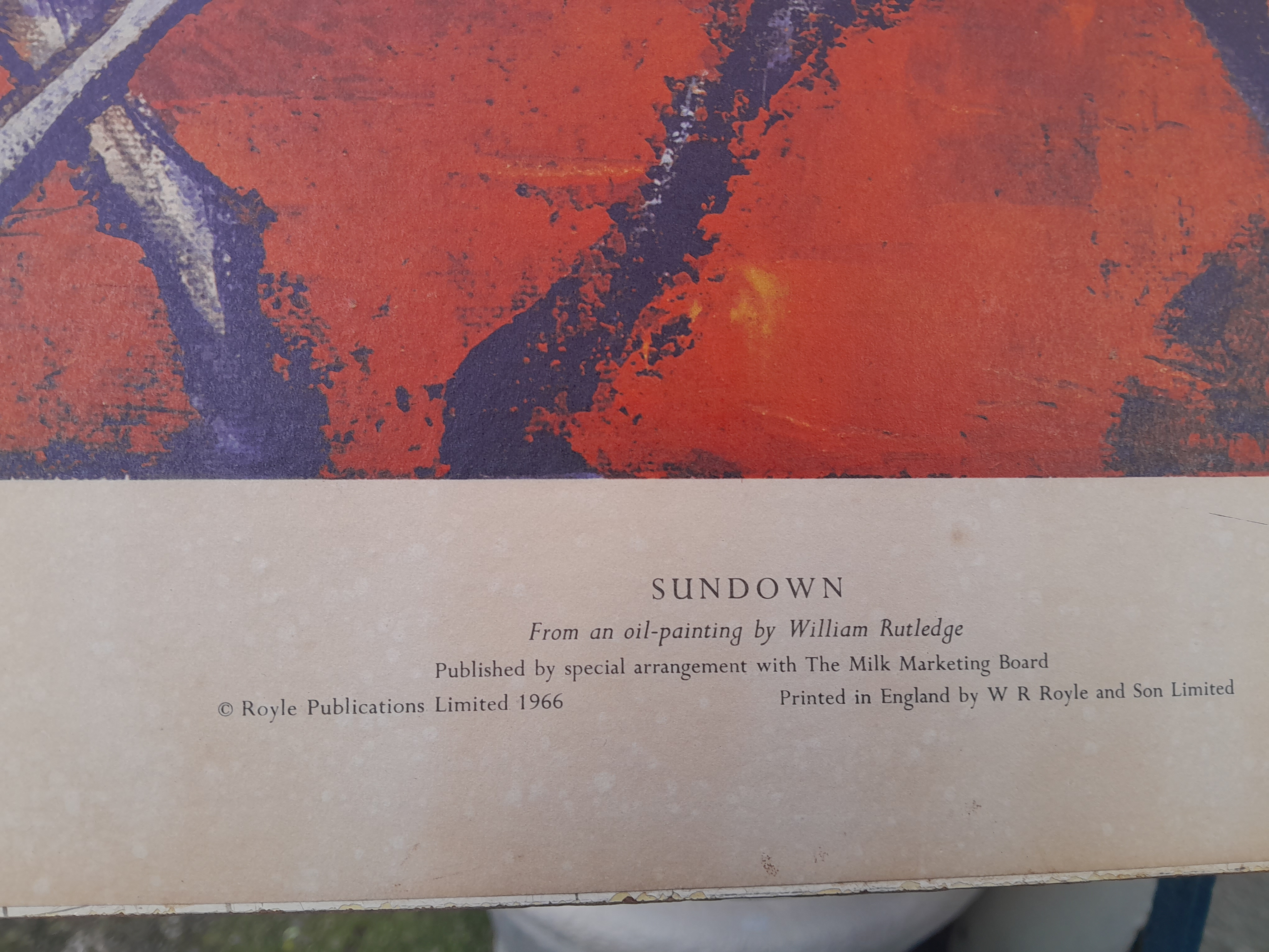 VINTAGE WILLIAM RUTLEDGE SUNDOWN ART PRINT 1966
