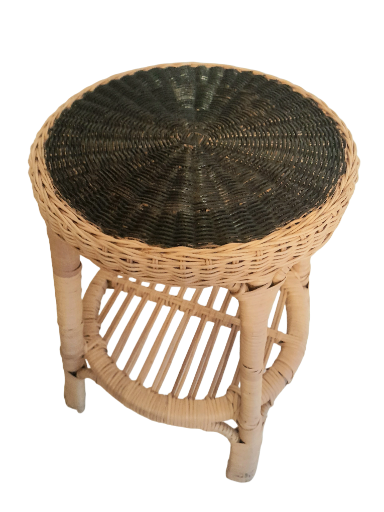 WICKER STOOL SIDE BEDSIDE TABLE PLANT STAND