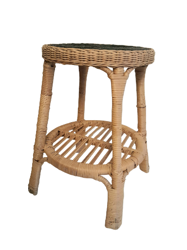 WICKER STOOL SIDE BEDSIDE TABLE PLANT STAND