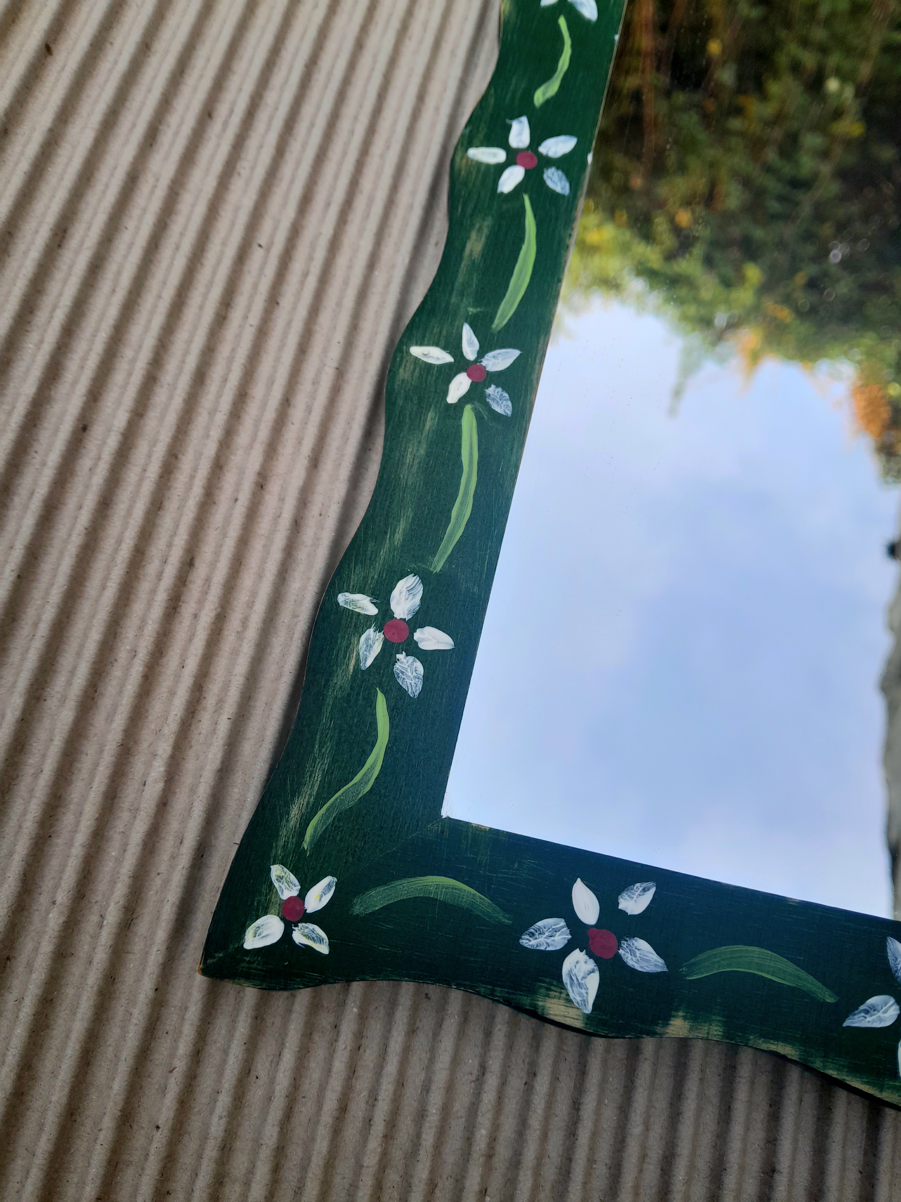 HAND PAINTED WAVY WALL MIRROR