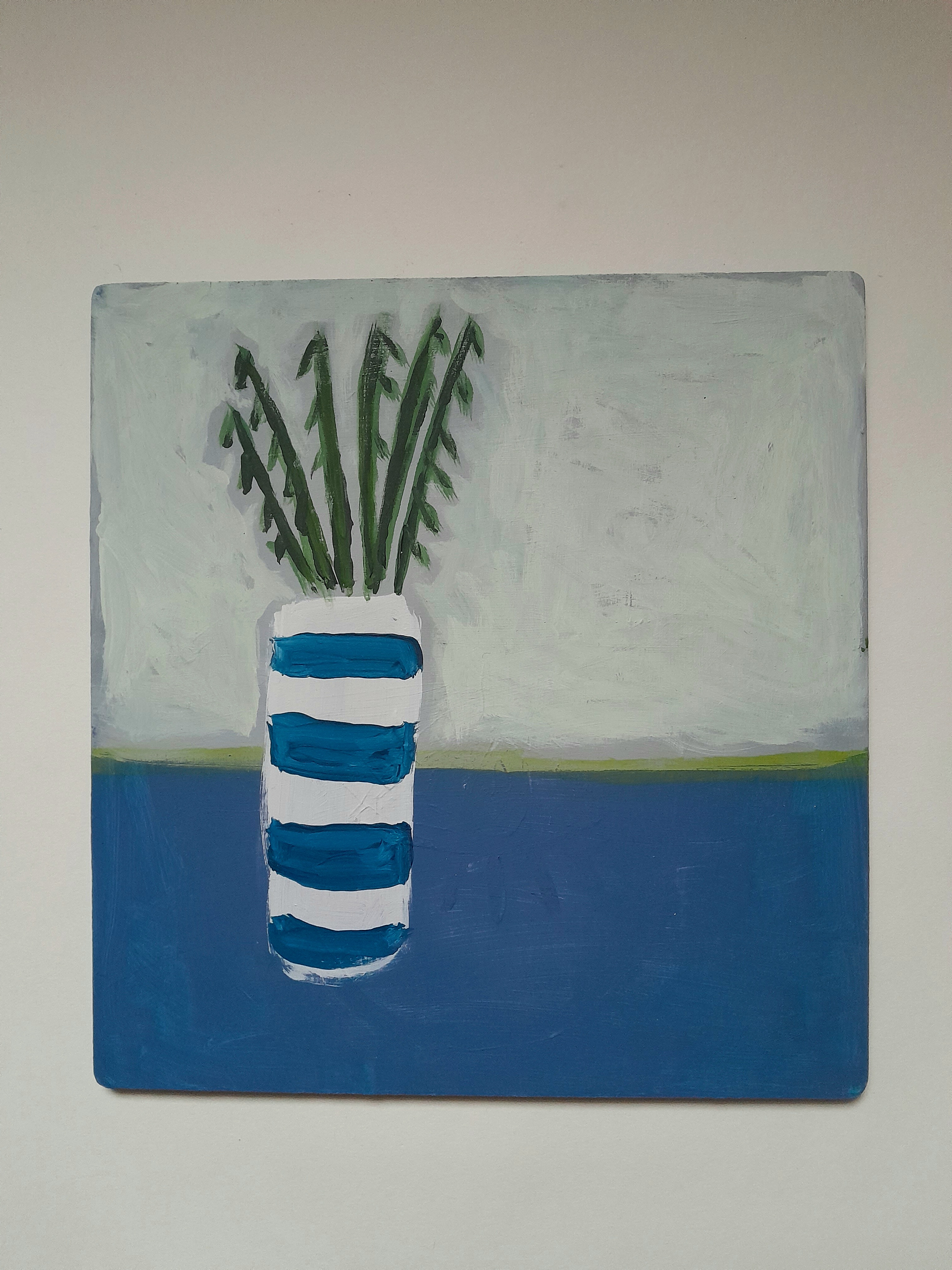 BLUE WHITE STRIPES Orignal art