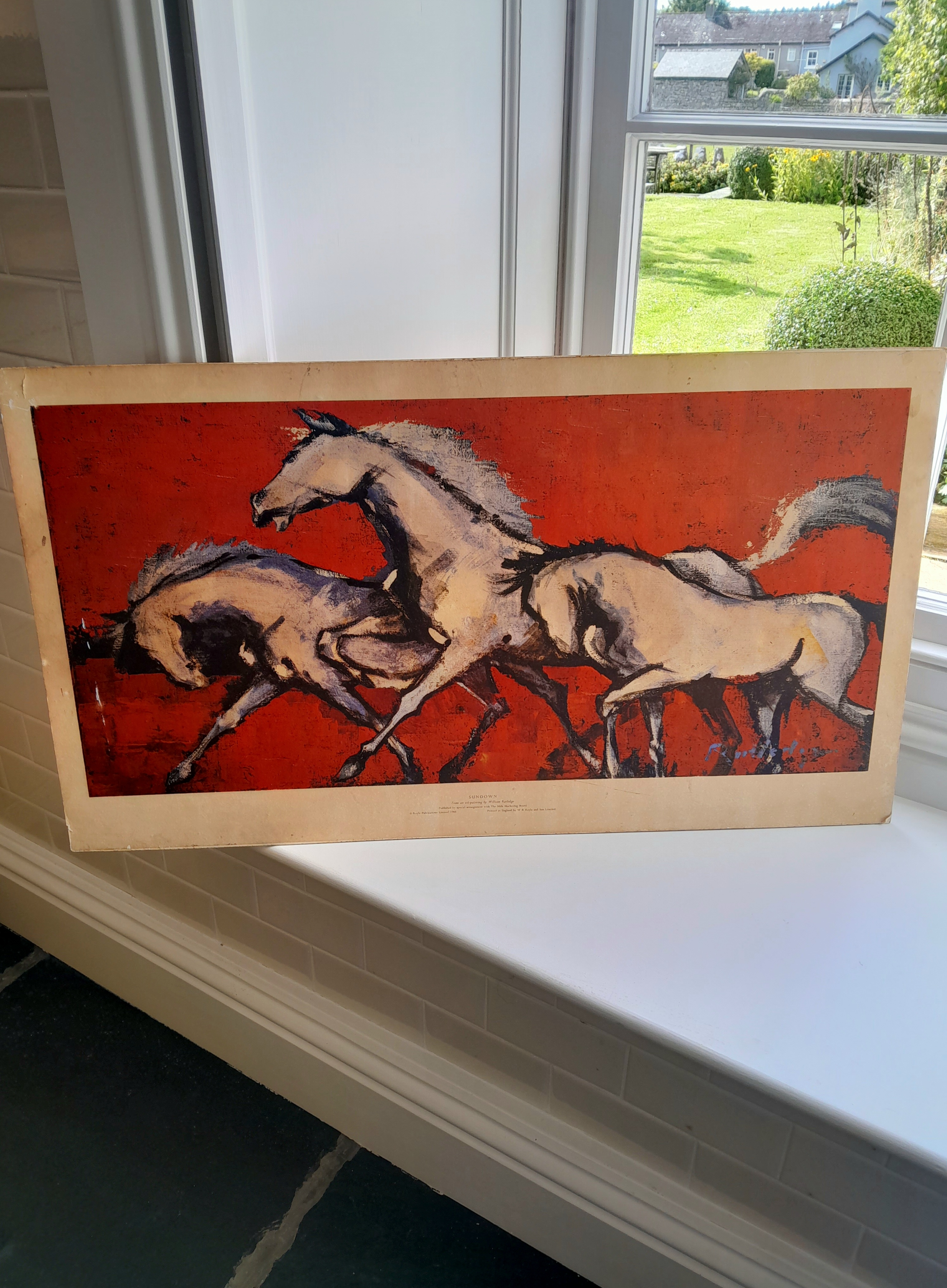 VINTAGE WILLIAM RUTLEDGE SUNDOWN ART PRINT 1966