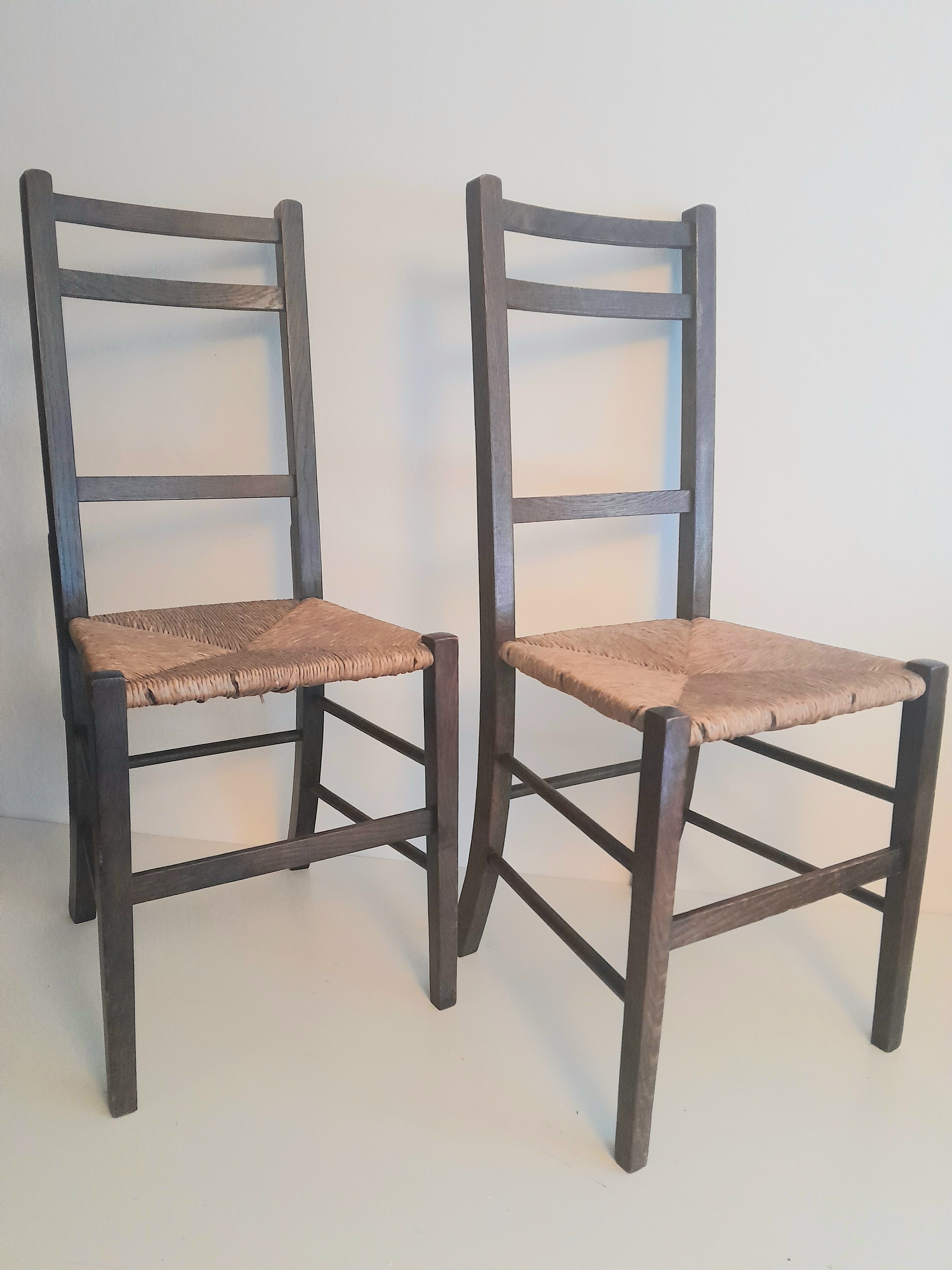 PAIR LADDER BACK CHAIRS
