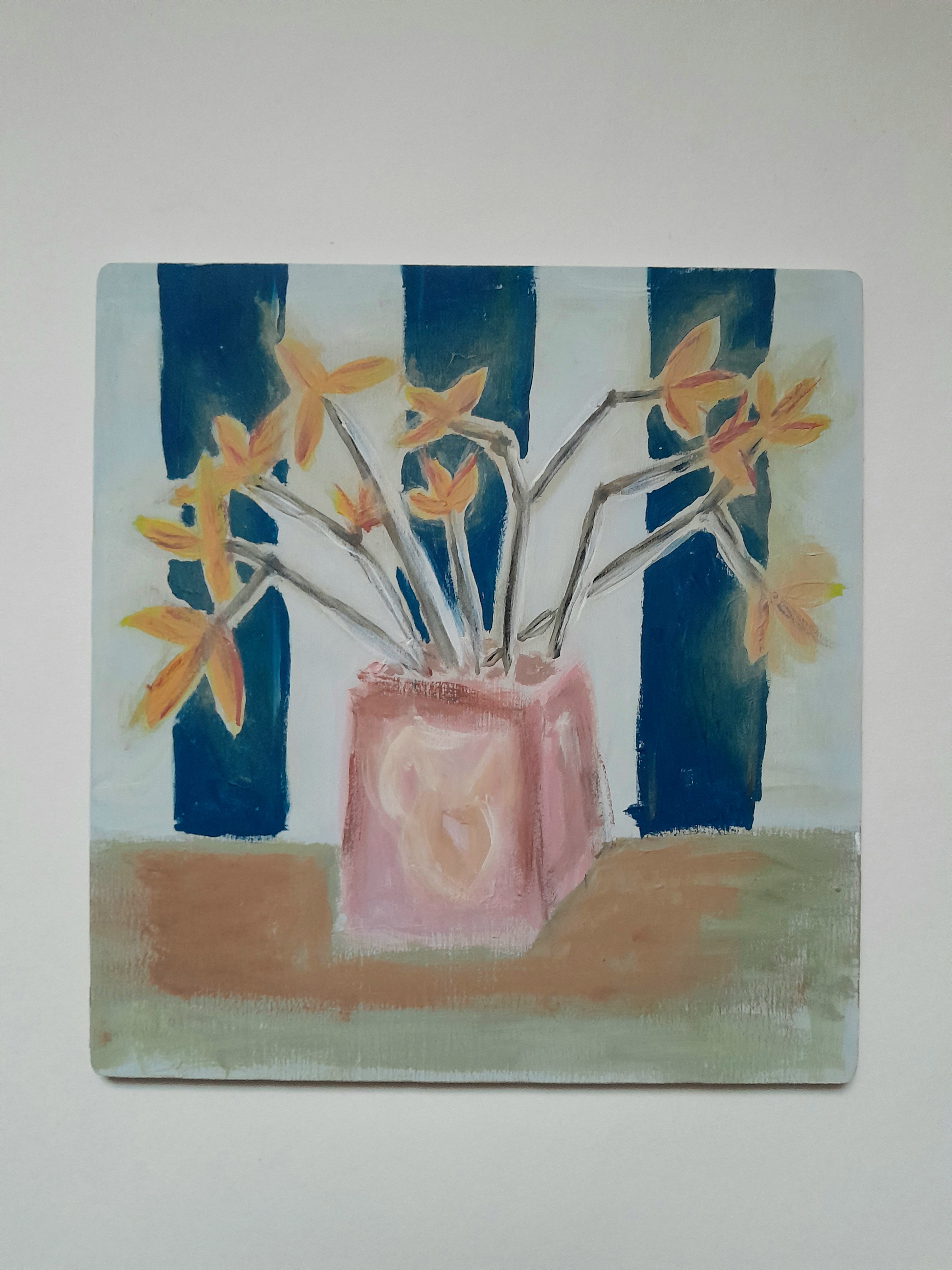 STRIPES AND FLOWERS Original Art