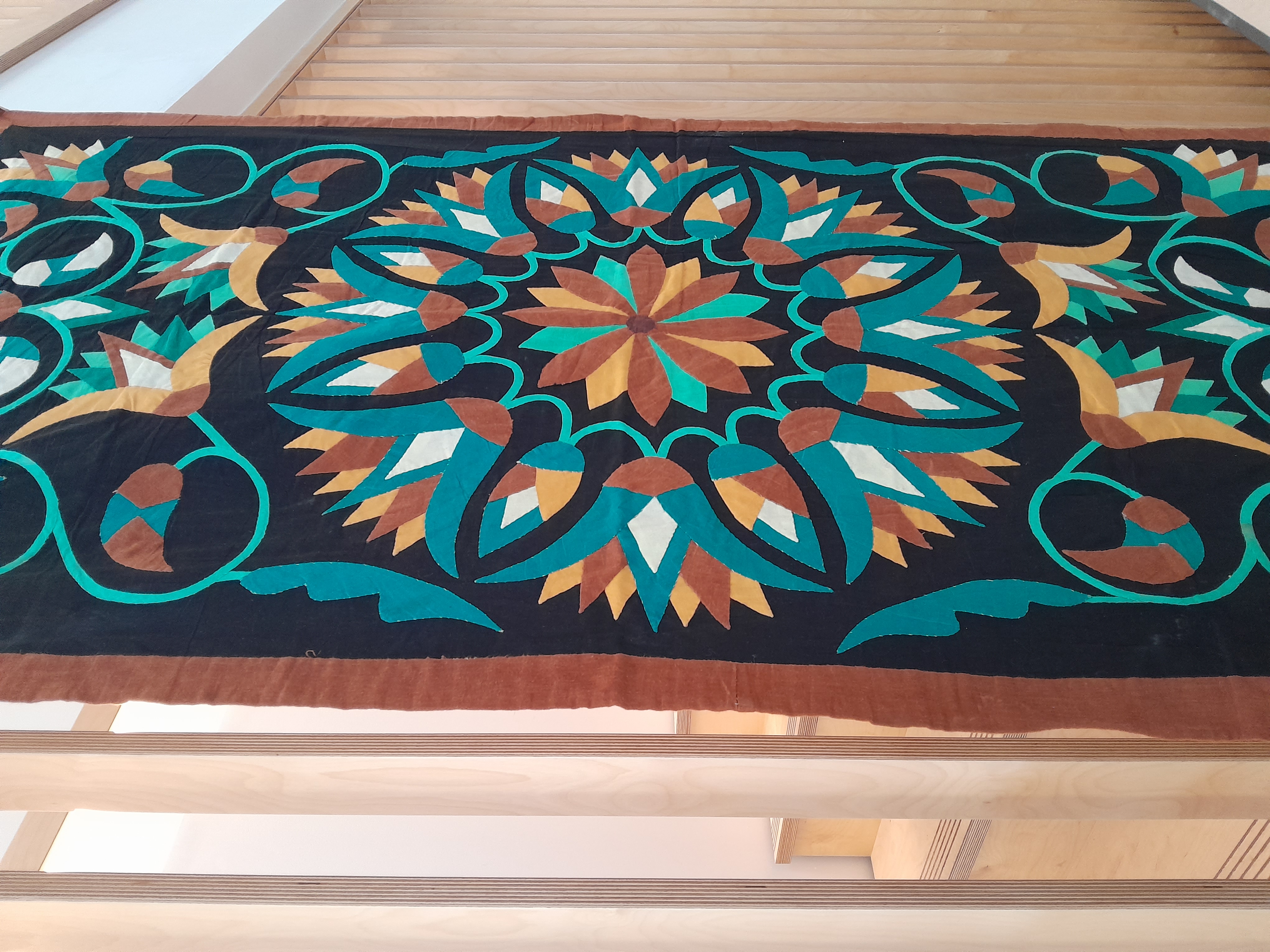 LARGE APPLIQUE WALL HANGING 60s 70s