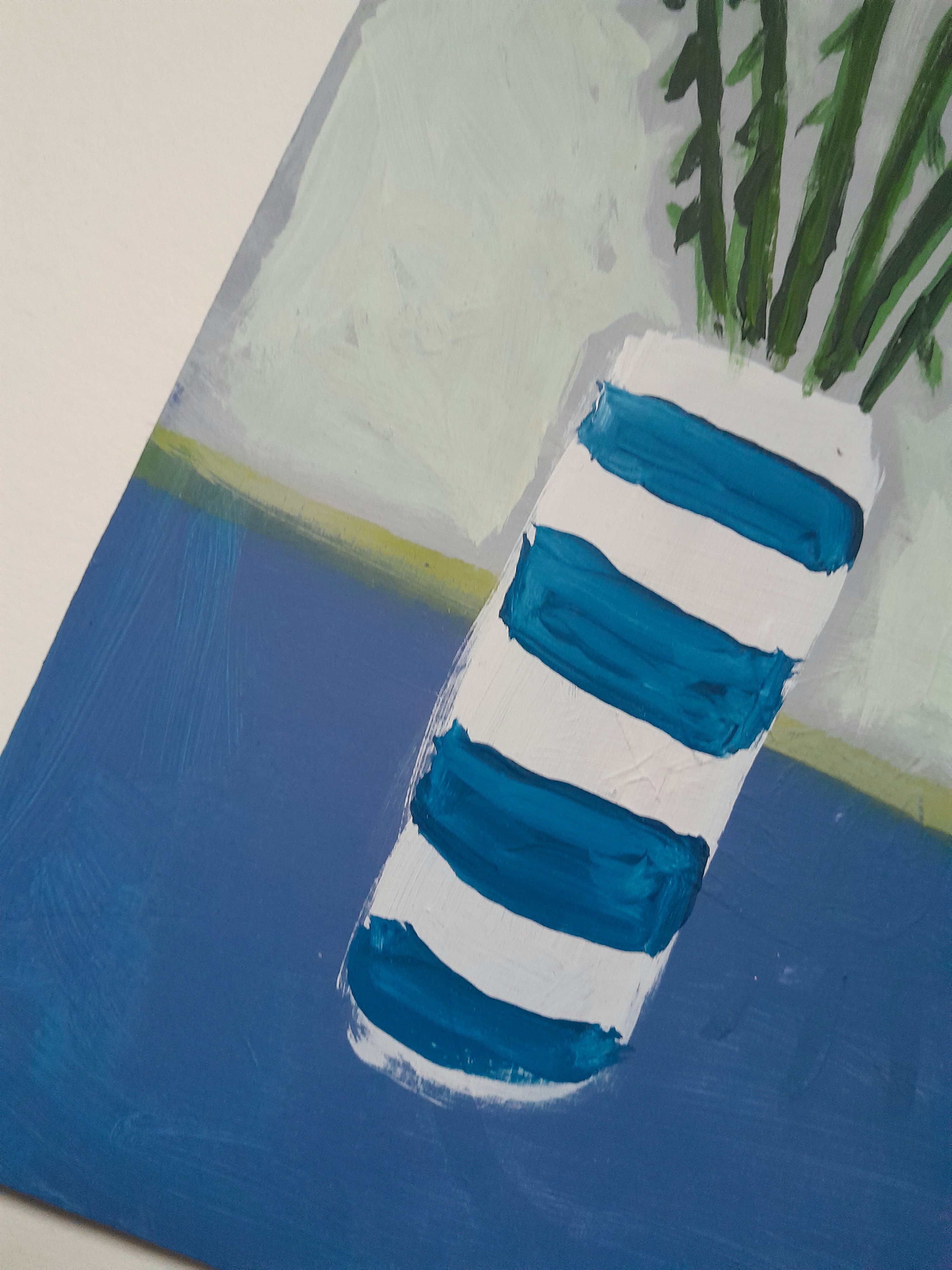 BLUE WHITE STRIPES Orignal art