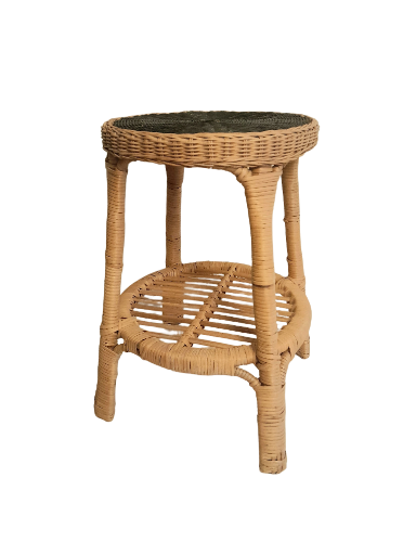 WICKER STOOL SIDE BEDSIDE TABLE PLANT STAND