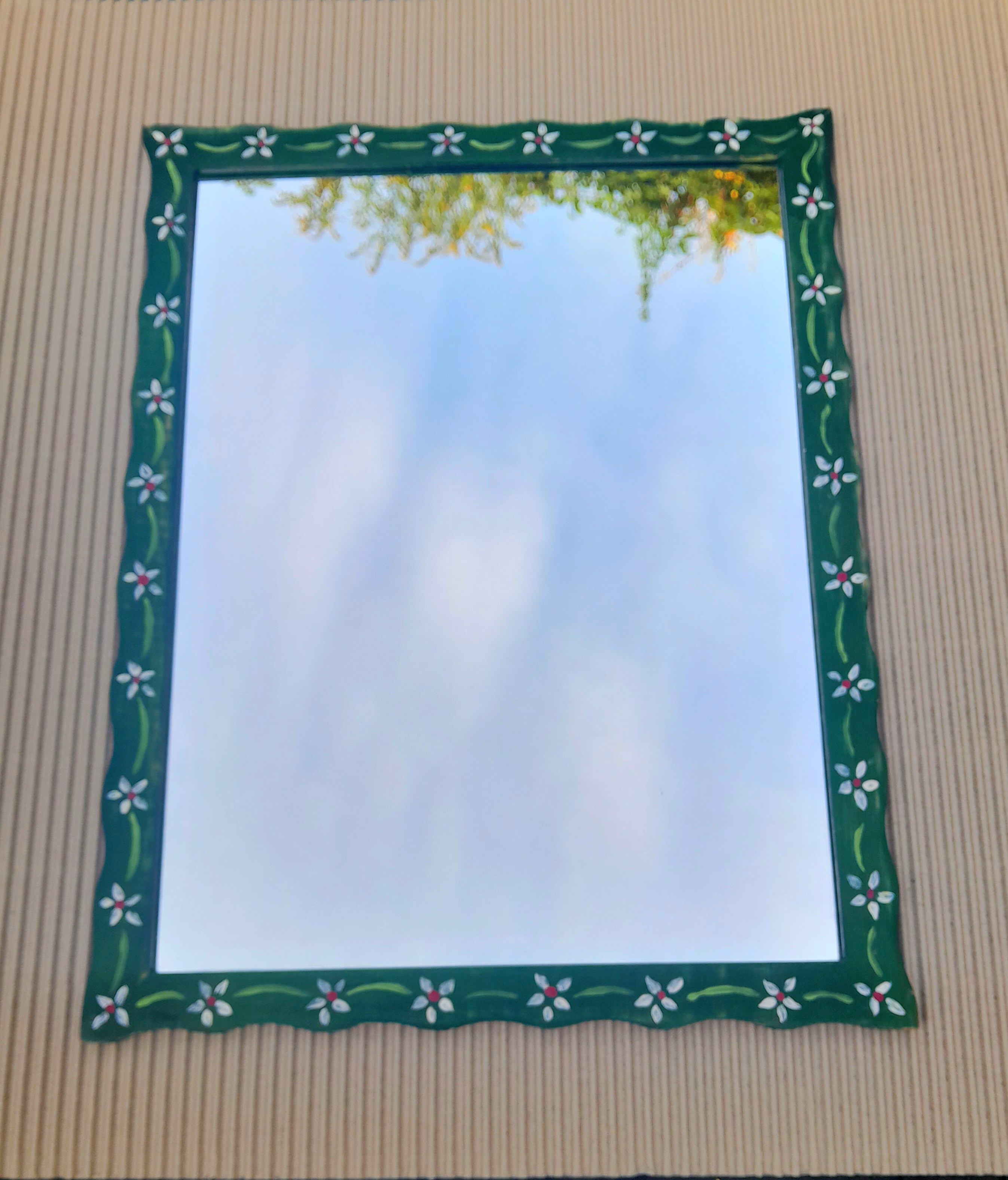 HAND PAINTED WAVY WALL MIRROR