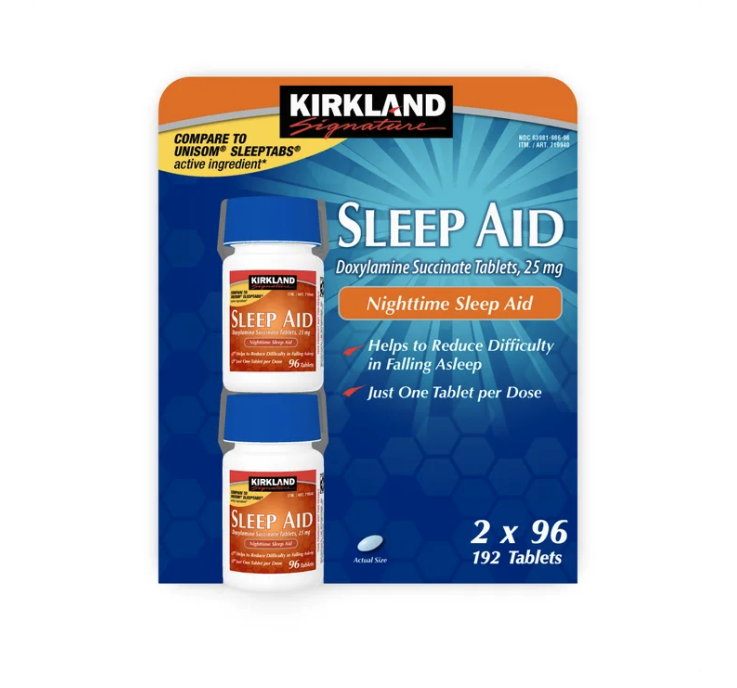 Kirkland Signature Sleep Aid - Doxylamine Succinate 25 mg (192 Tablets Total)