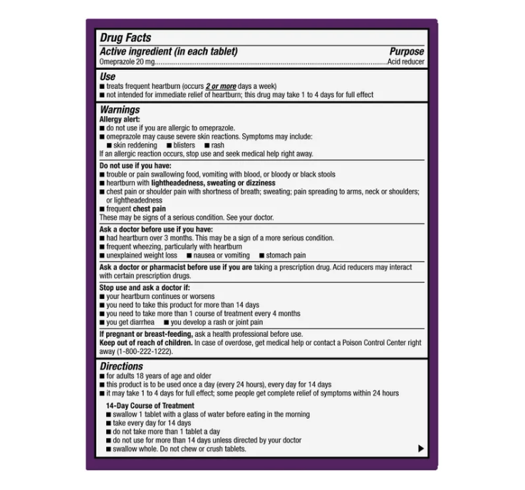 Kirkland Signature Omeprazole 20 mg - 42 Tablets